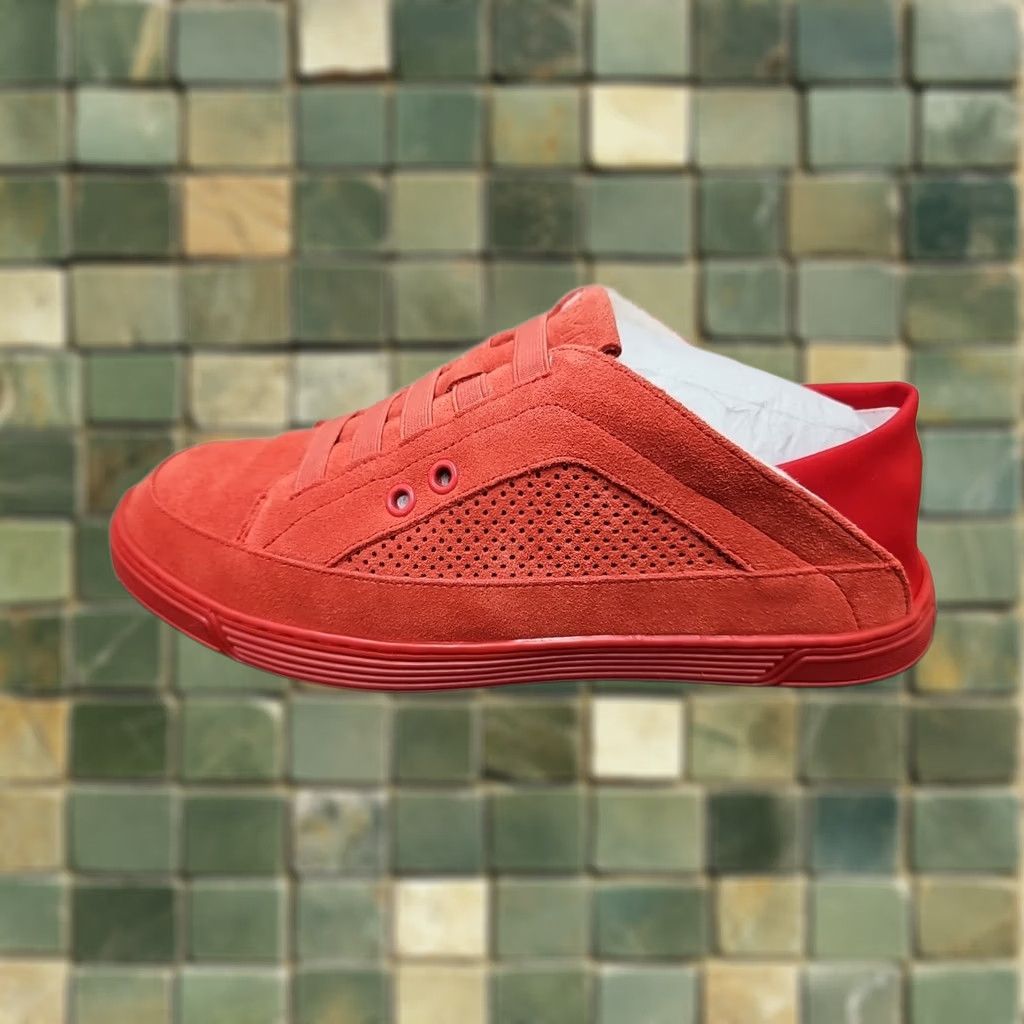 Vintage Time Slippers Women's Slipper Sneakers Size 9.5 Red Suede Slip-On Wool Liner CandEver Cane? Size US 10 / IT 40 - 1 Thumbnail
