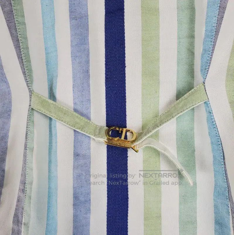 Dior Dior Summer Blue Striped Short Sleeve Top . Size L / US 10 / IT 46 - 8 Thumbnail