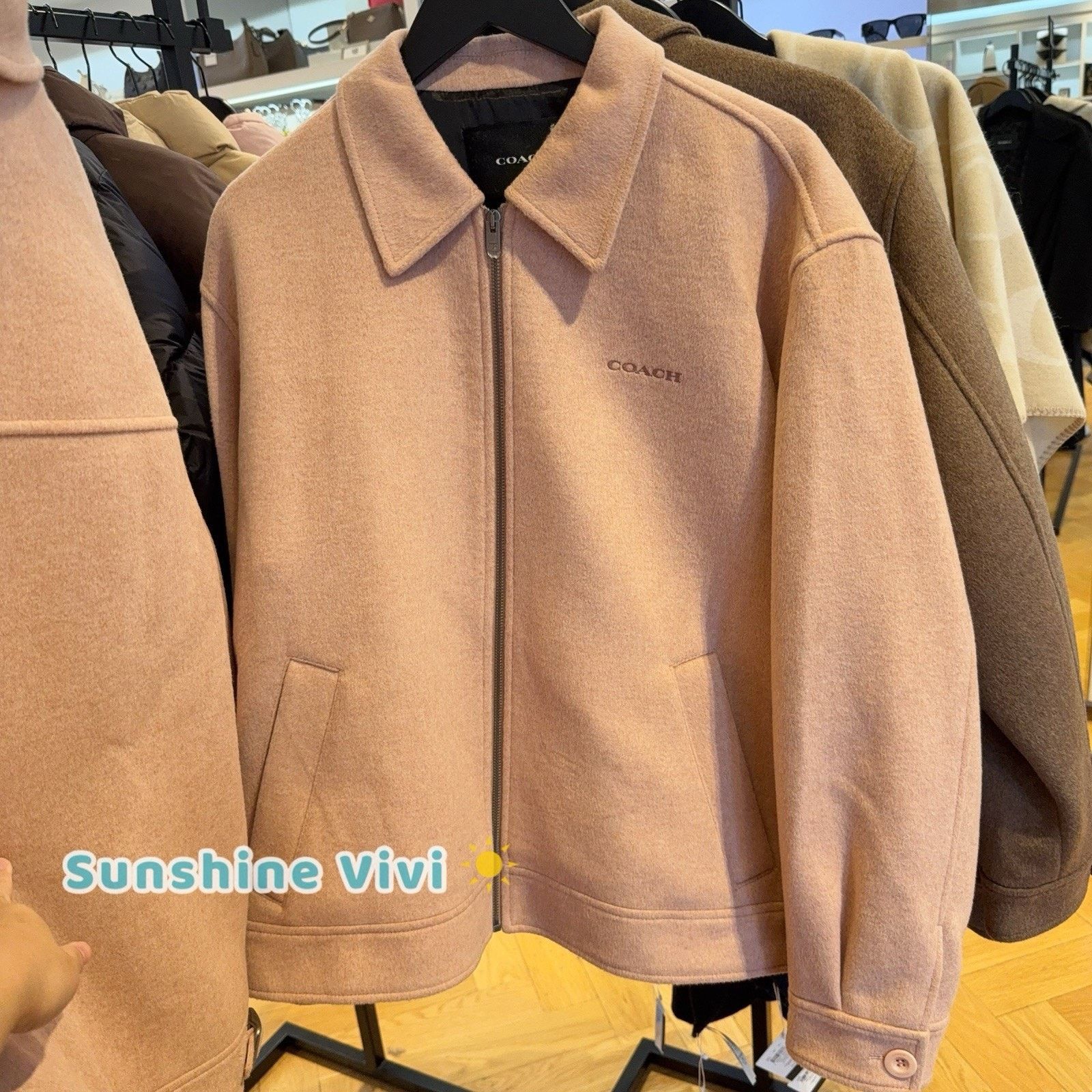 Coach NWT Coach Women's Zip Front Wool Jacket Blush CCA23 Xs Size XS / US 0-2 / IT 36-38 - 1 Thumbnail