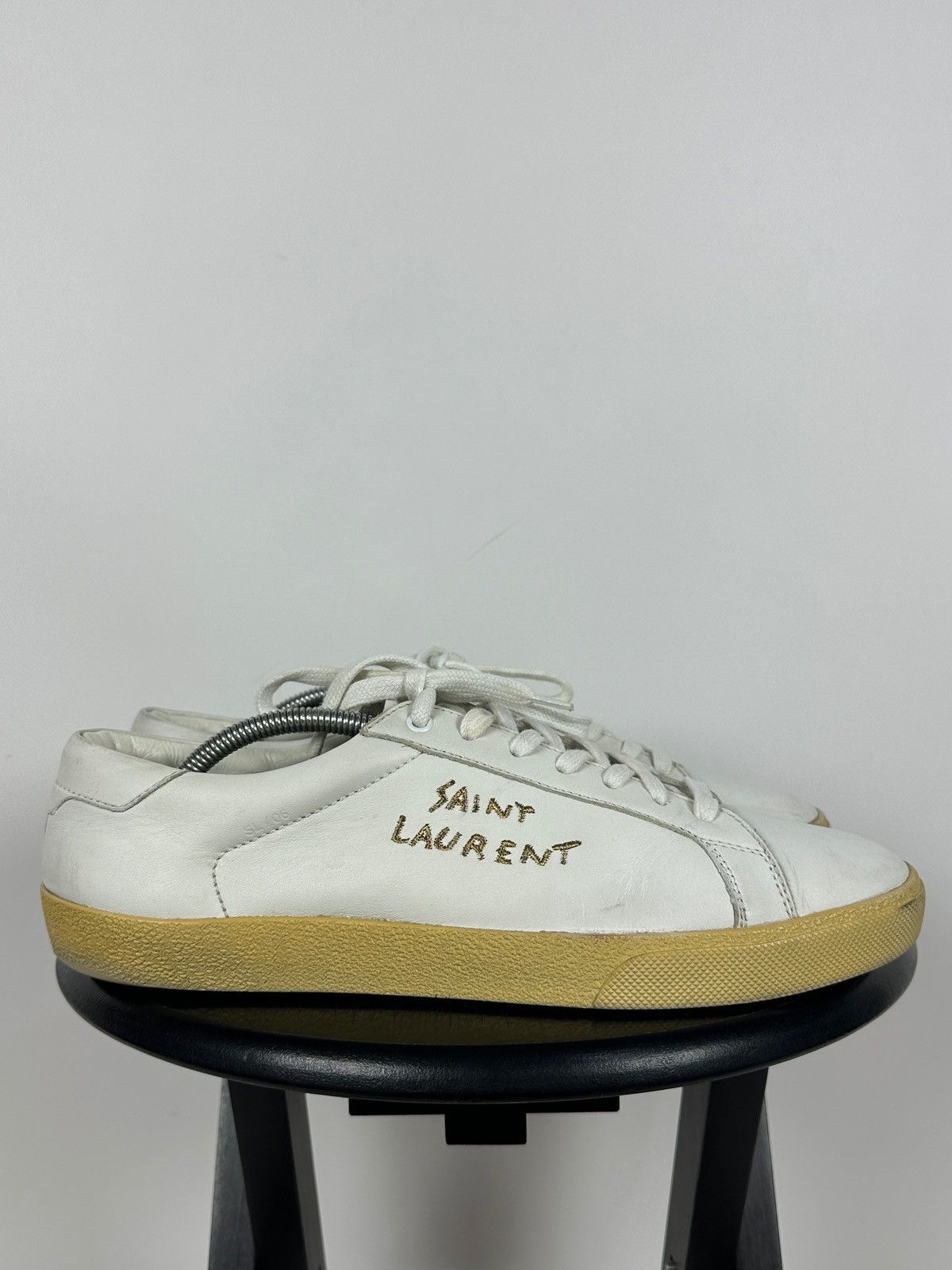 Saint Laurent Paris Saint Laurent Paris Court Classic Leather Low Top Sneakers Size US 12 / EU 45 - 1 Thumbnail