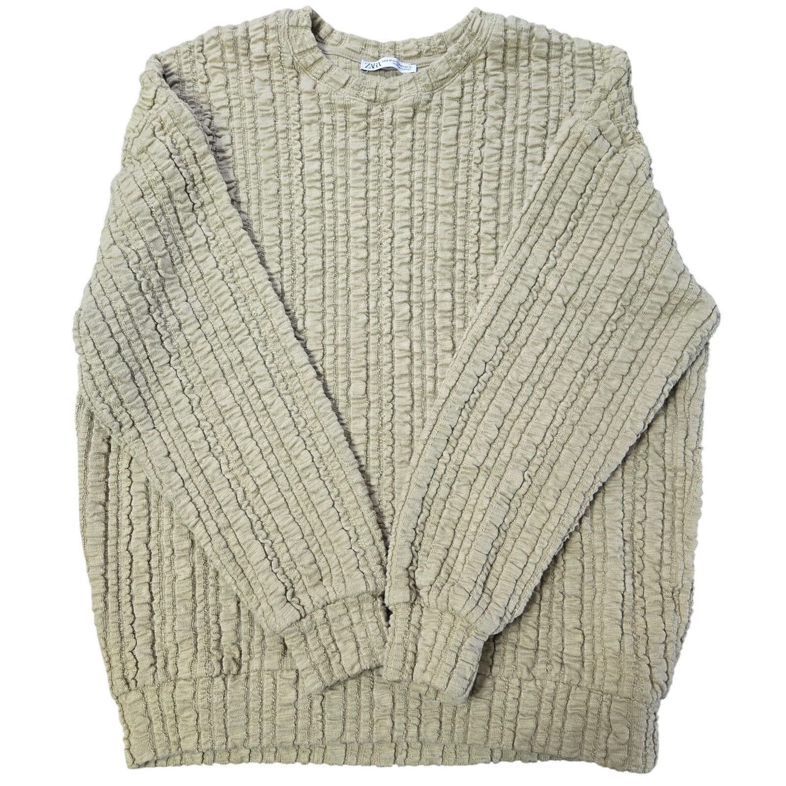 Zara Zara Size Med Textured Pullover Sweatshirt Matcha Sea Green Size US M / EU 48-50 / 2 - 5 Thumbnail