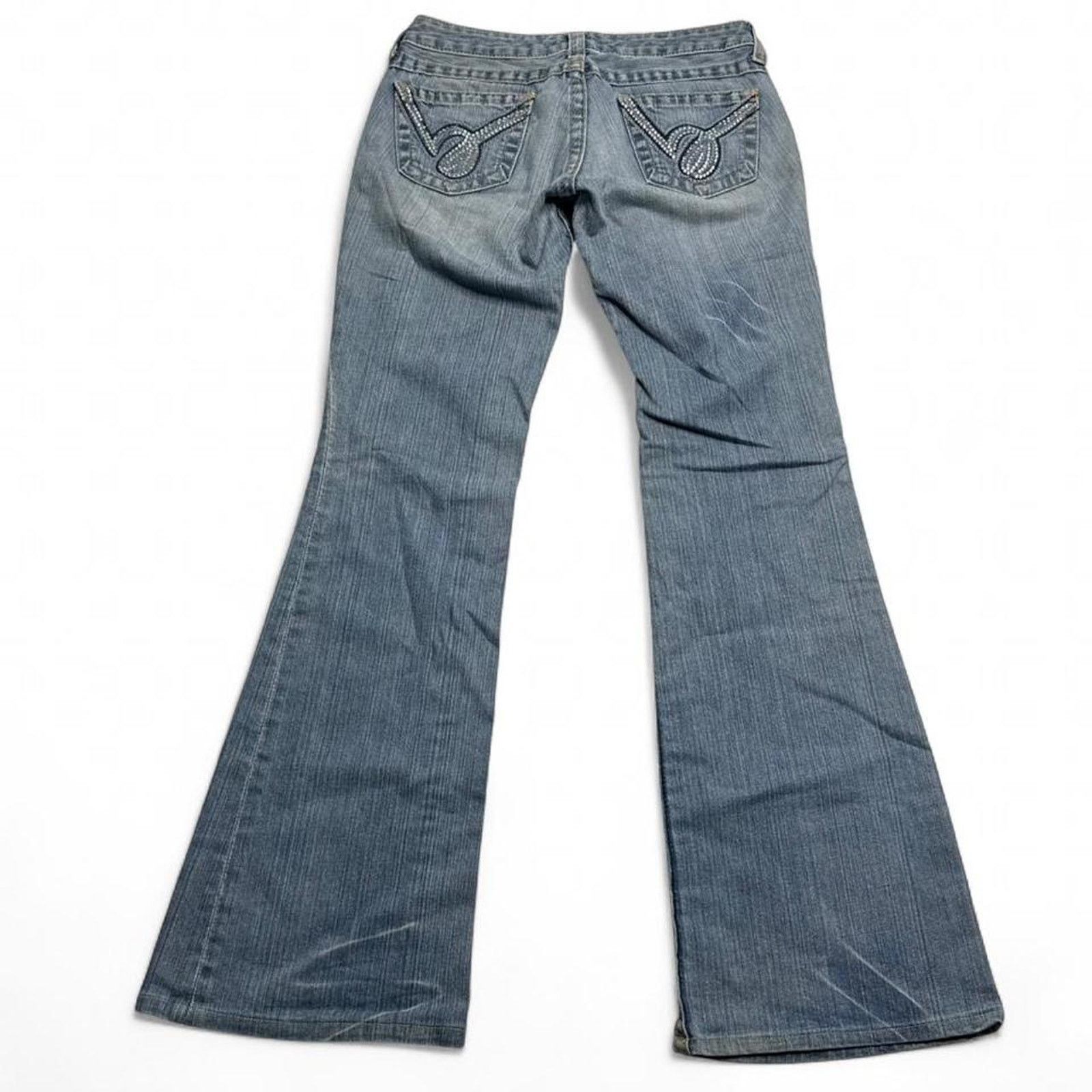 Bebe Bebe 2000s Low rise flare jeans blue wash Mcbling size 28 Size 28" / US 6 / IT 42 - 1 Thumbnail