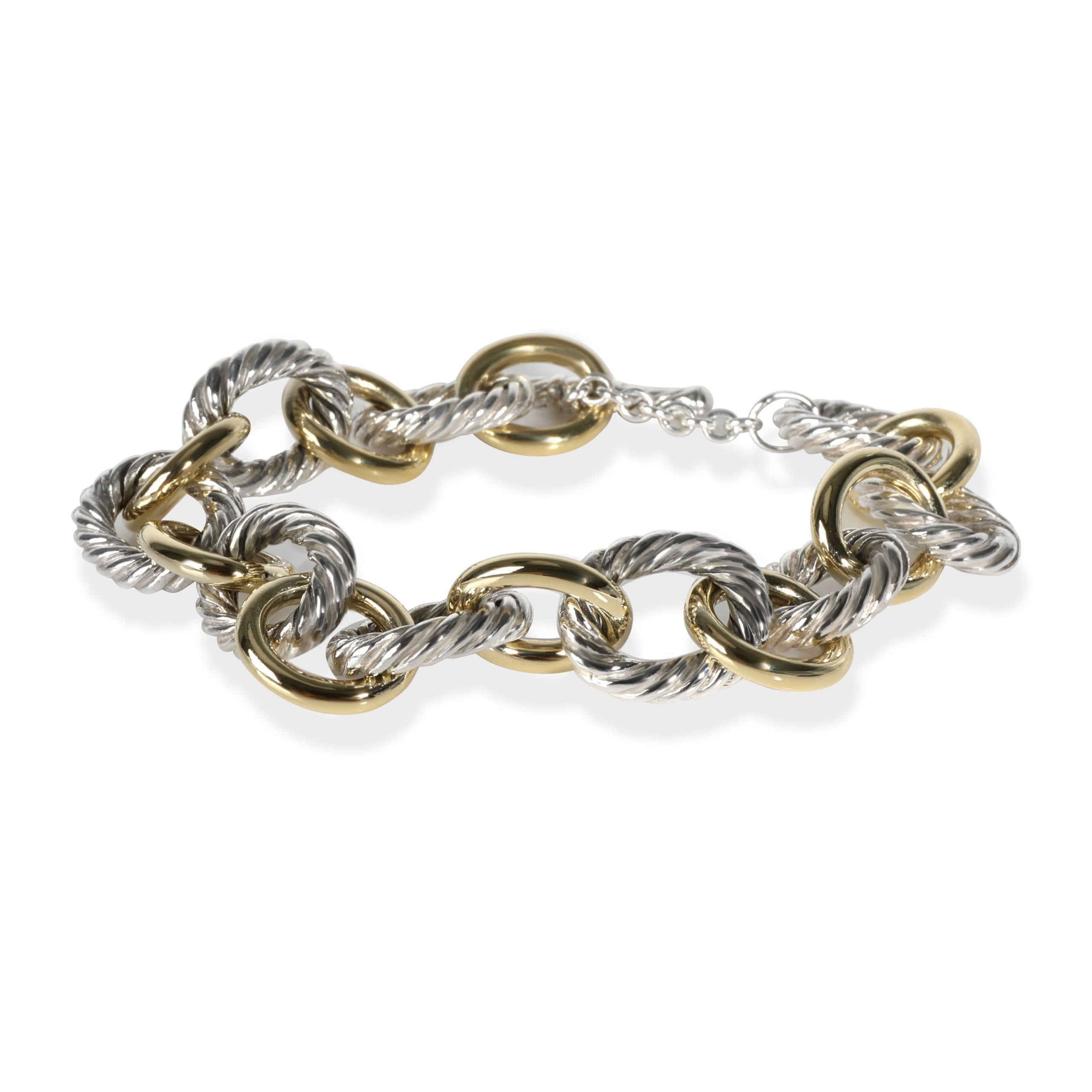 image of David Yurman Cable Link Bracelet In 18K Yellow Gold/sterling Silver, Women's