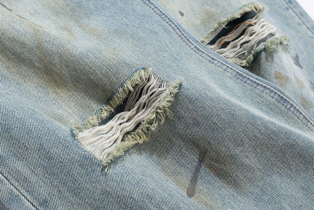 Japanese Brand × Jean Ripped Hole Washed Blue Mud Dyed Baggy Size US 34 / EU 50 - 6 Thumbnail