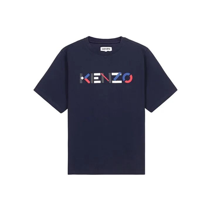 Kenzo KENZO SS21 Navy Logo Loose Fit T-Shirt 0079 Size US L / EU 52-54 / 3 - 1 Thumbnail
