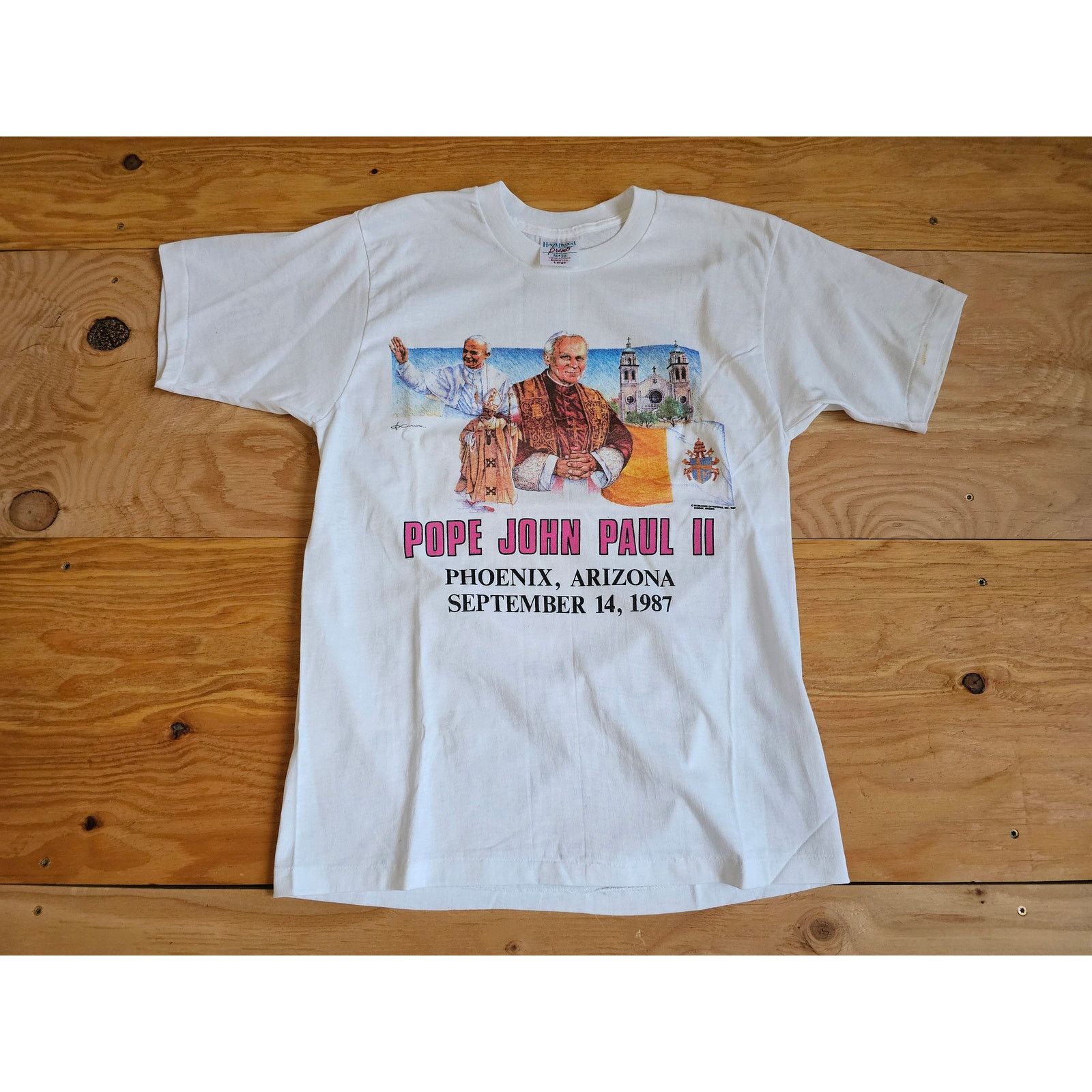 Other Pope John Paul II Phoenix USA Visit White T-shirt Sz M 1987 Size US M / EU 48-50 / 2 - 1 Thumbnail