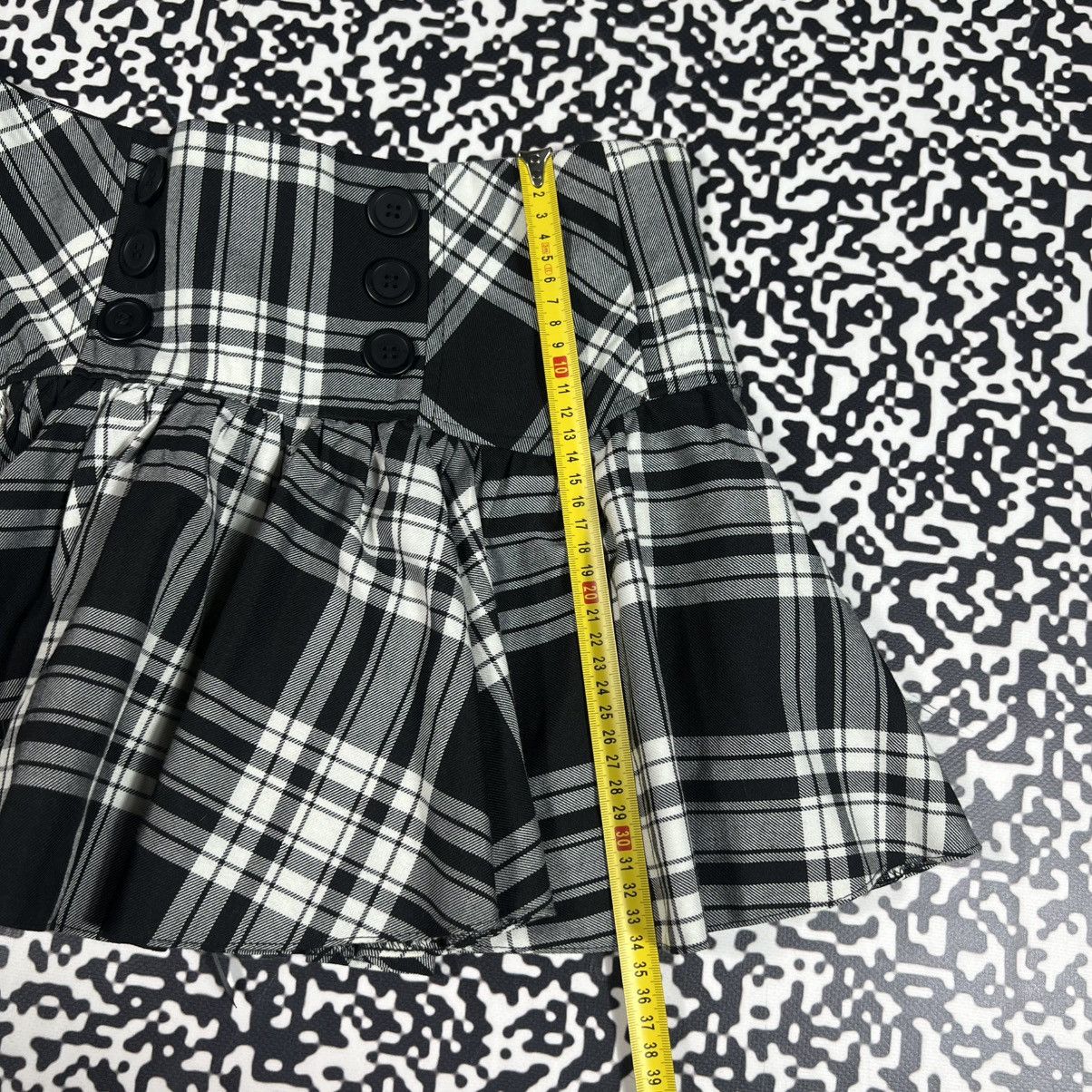 Japanese Brand Vintage Y2K Flared Sexy Checked Retro 90s Style Mini Skirt Size 27" / US 4 / IT 40 - 16 Thumbnail
