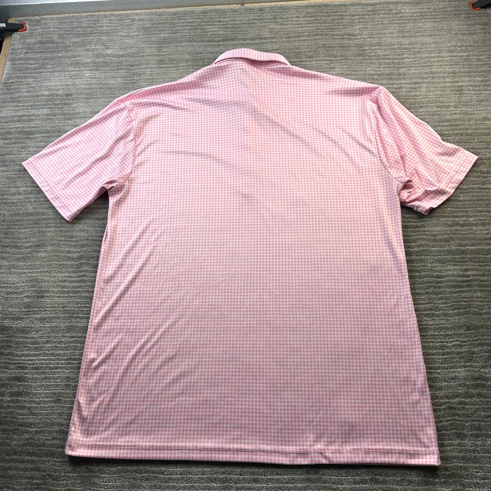 CO Collars & Co Polo Shirt Mens 2XL Pink Gingham Plaid Formal Dress Collar Size 48R - 2 Thumbnail