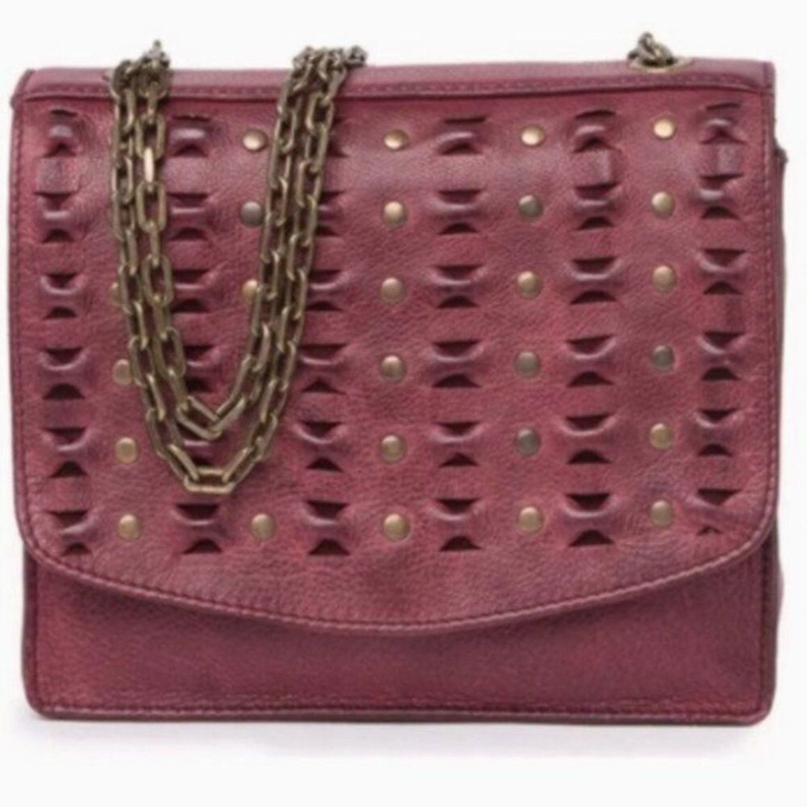 Frye Frye leather Studded Shoulder Bag Red Size ONE SIZE - 4 Thumbnail