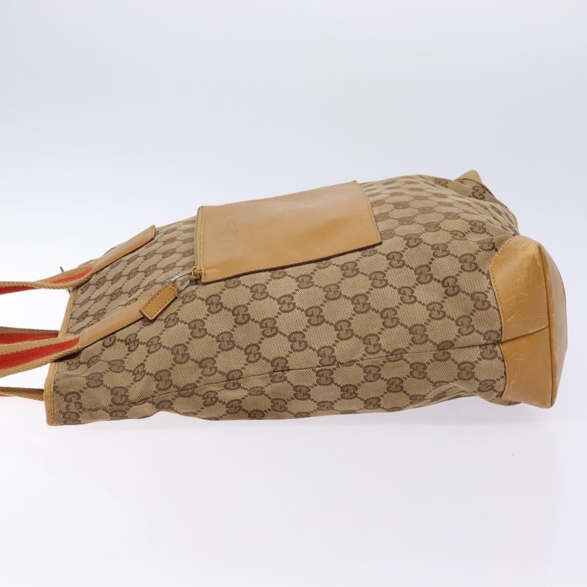 Gucci GUCCI GG Canvas Tote Bag Beige Silver 019 019 Size ONE SIZE - 5 Thumbnail