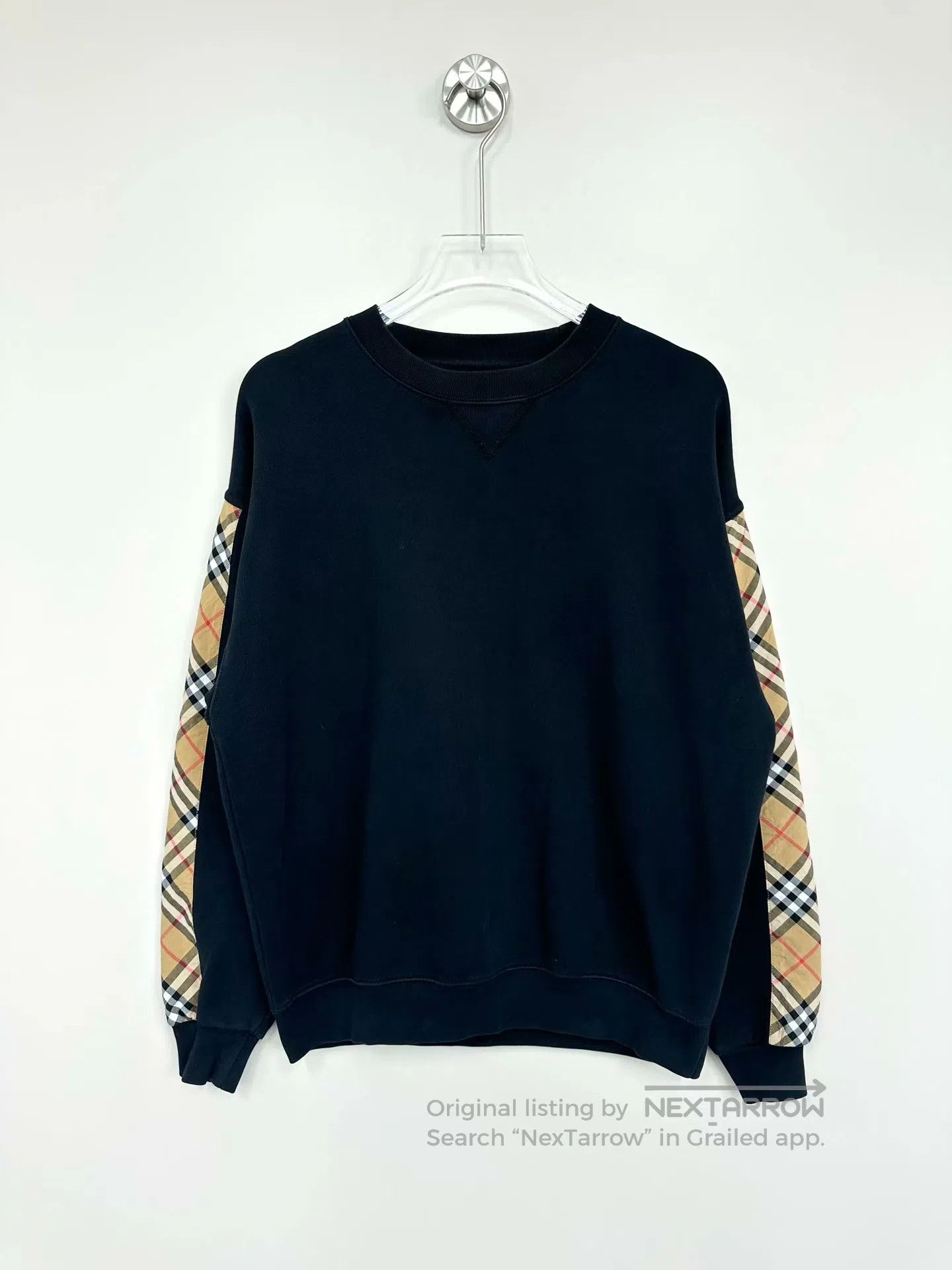 Burberry Burberry Black Arm Panel Plaid Sweatshirt| Size US S / EU 44-46 / 1 - 1 Thumbnail