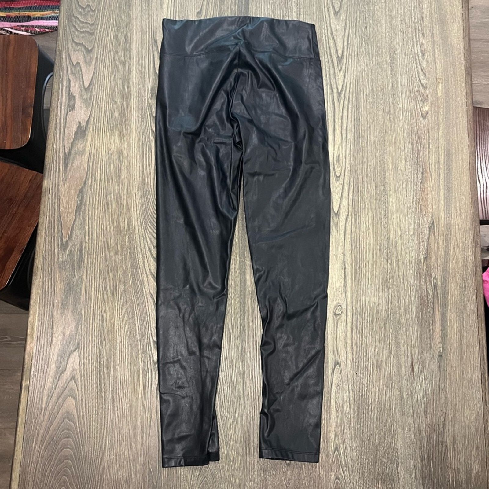 Vintage 21 Saints Leggings Skinny Faux Leather High Rise Sz L Size 31" - 6 Thumbnail
