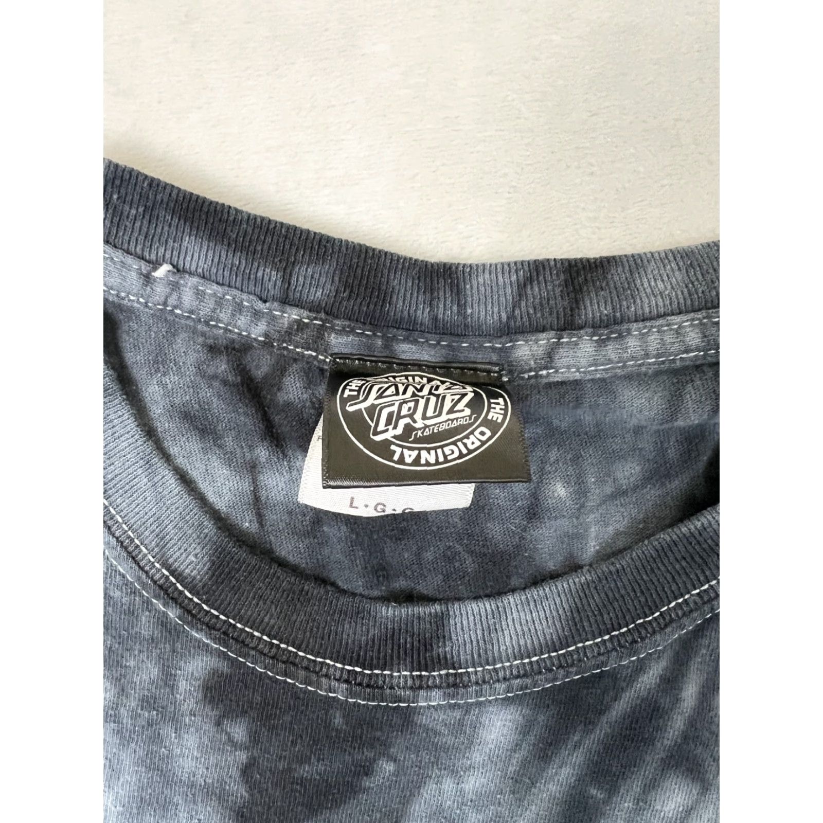 Vintage Santa Cruz Skateboards Mens Tie Dye T-Shirt Size Large Gray Black Double Sided Graphic Print Short Sleeve Crew Neck T-Shirt Regular Comfort Size US L / EU 52-54 / 3 - 3 Thumbnail