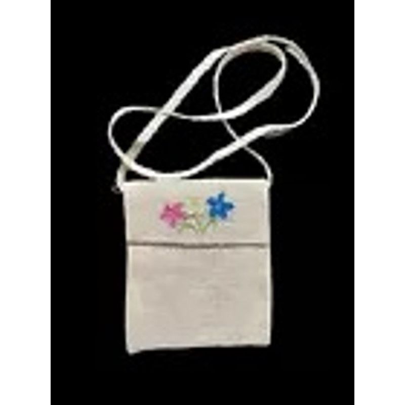 Handmade Handmade Arts & Crafts Stitched Flowers Mini Satchel Purse Size ONE SIZE - 1 Thumbnail