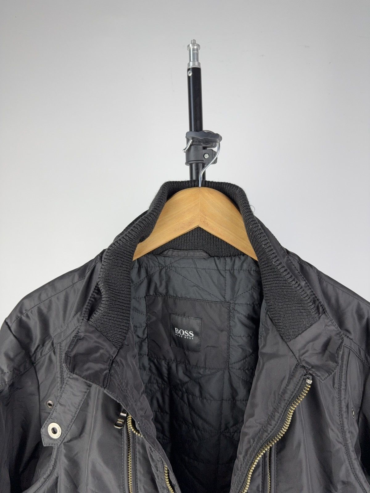 Hugo Boss Hugo Boss Black Moto Jacket Nylon Zip Biker Style Size L Size L / US 10 / IT 46 - 6 Thumbnail