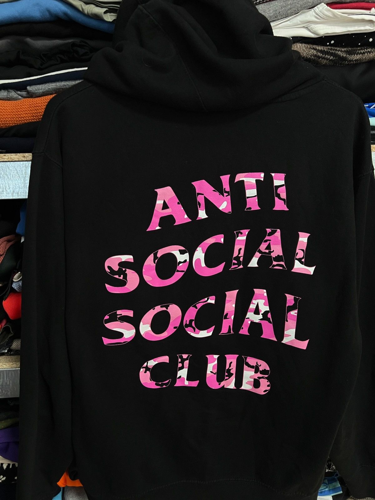 Anti Social Social Club Anti Social Social Club Black Hoodie Camo Pink Logo Size M Size US M / EU 48-50 / 2 - 2 Thumbnail