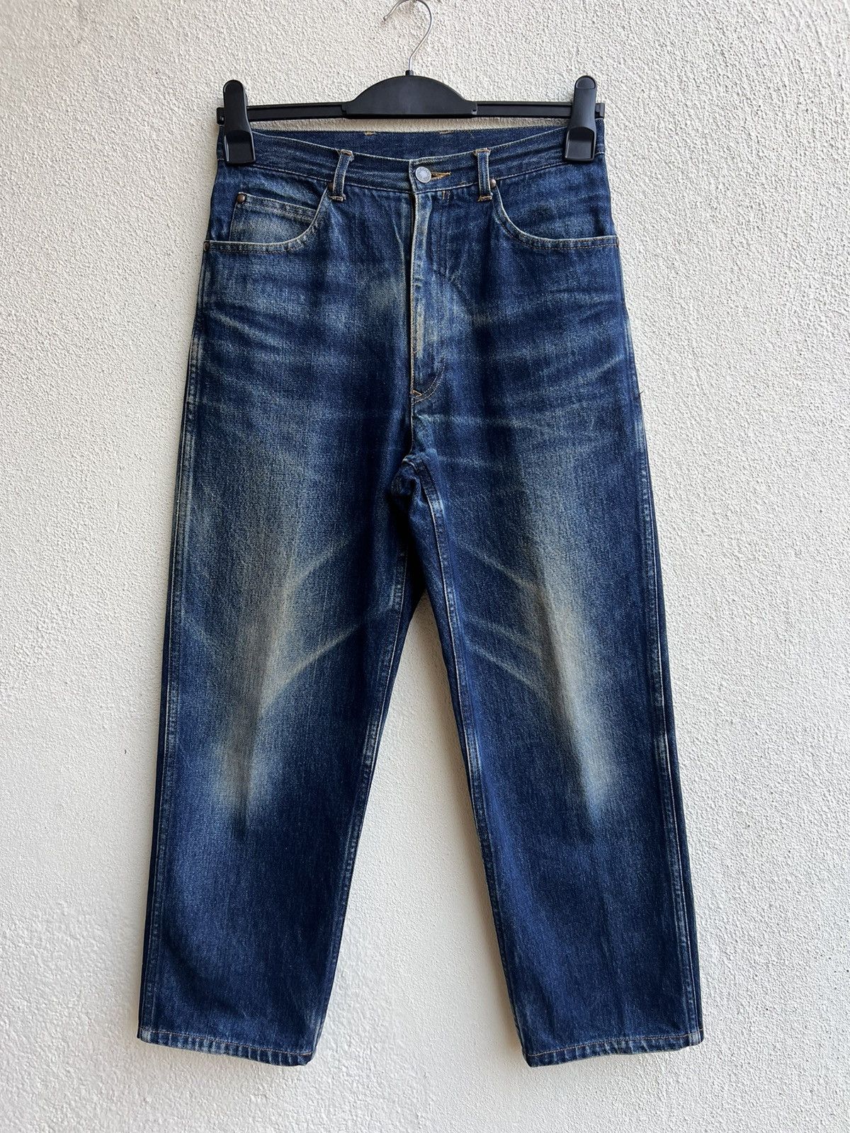 Comme des Garcons Homme Archive 80s CDGH Fade Mud Dirty Denim Baggy Jeans Size US 29 - 6 Thumbnail