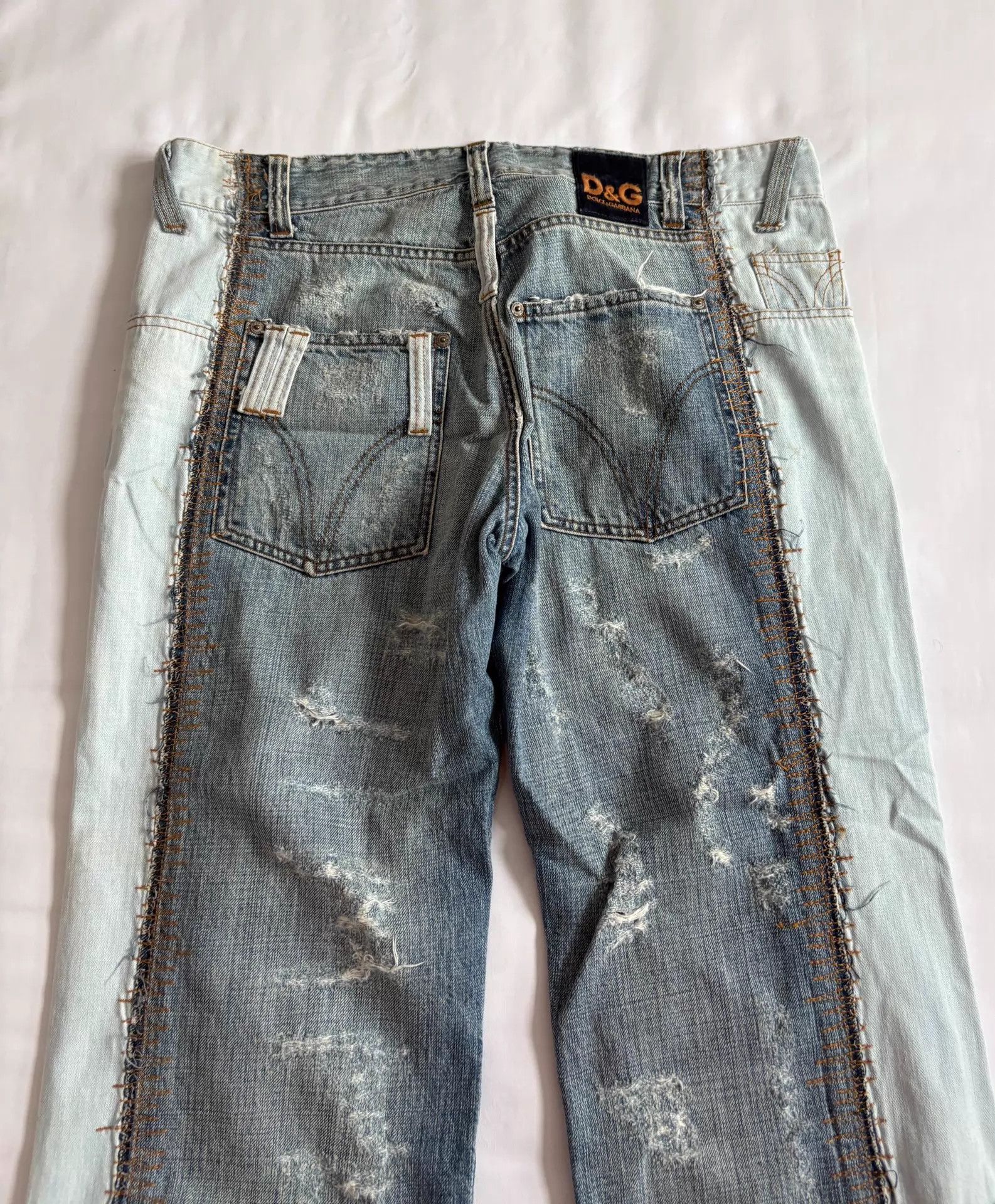 Dolce & Gabbana DG Fake Two-Tone Offset Panel Distressed Denim Shorts Size US 28 / EU 44 - 8 Thumbnail