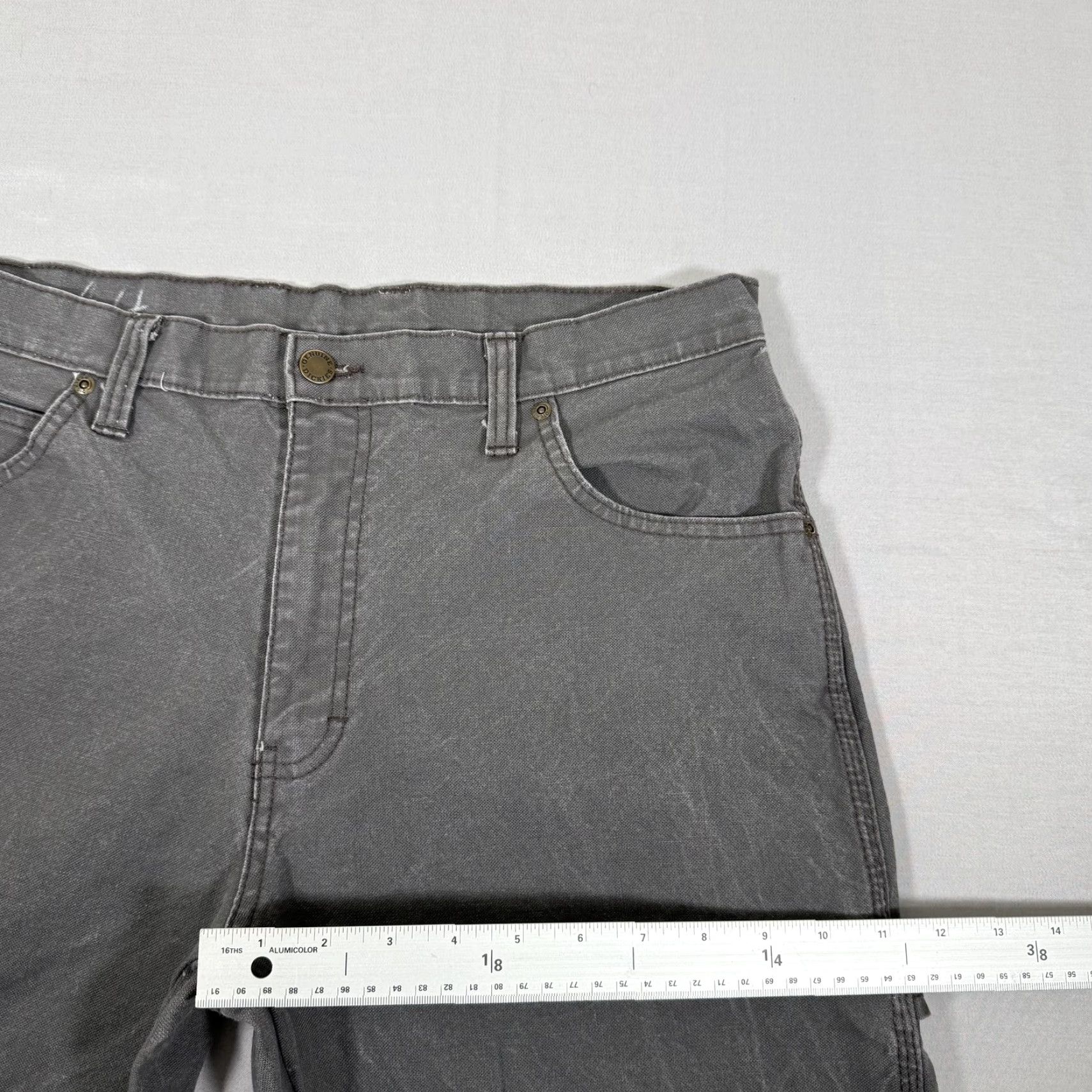 Dickies Dickies Pants Mens 34x32 Gray Canvas Carpenter Straight Fit Stretch Workwear Y2K Size US 34 / EU 50 - 7 Thumbnail