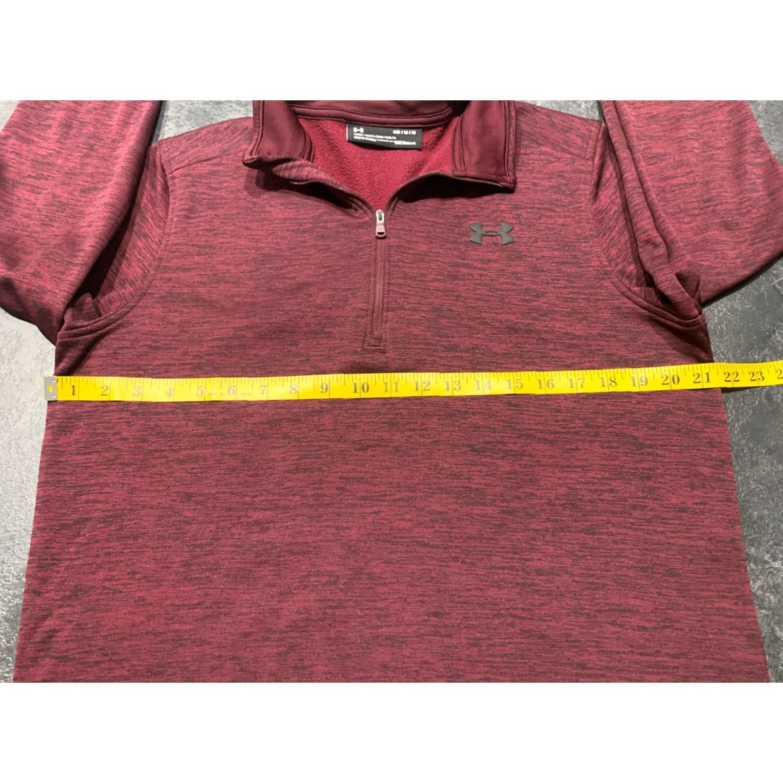 Under Armour Under Armour Sweater Mens M Maroon Heathered 1/4 Zip Pullover Casual Mock Neck Golf Size US M / EU 48-50 / 2 - 7 Thumbnail