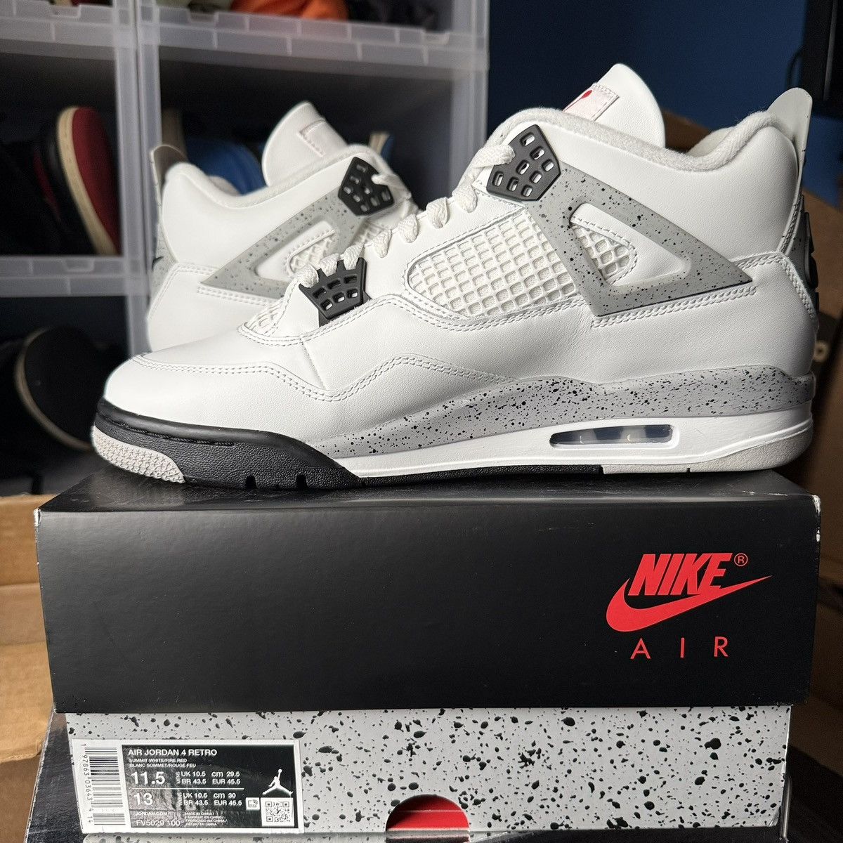 Nike Jordan 4 Retro ‘White Cement’ (2025) Size US 11.5 / EU 44-45 - 3 Thumbnail