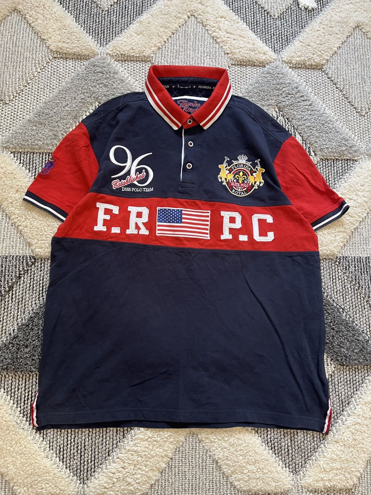 Vintage POLO TEAM USA FLORIDA ROYAL POLO T SHIRT Size US M / EU 48-50 / 2 - 1 Thumbnail