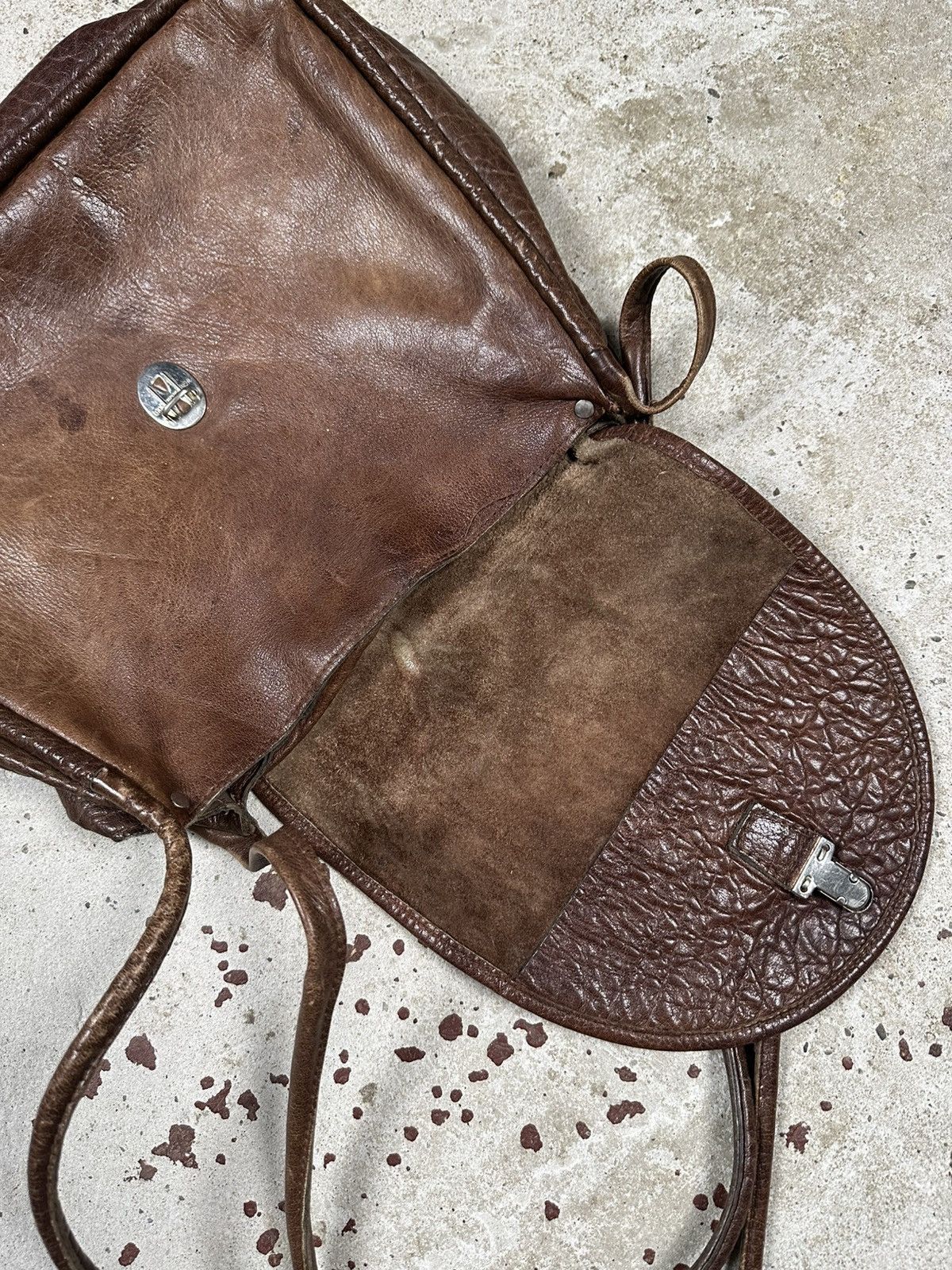 Japanese Brand Vintage 90s Brown Genuine Leather Hand Tote Bag rare utility Size ONE SIZE - 12 Thumbnail