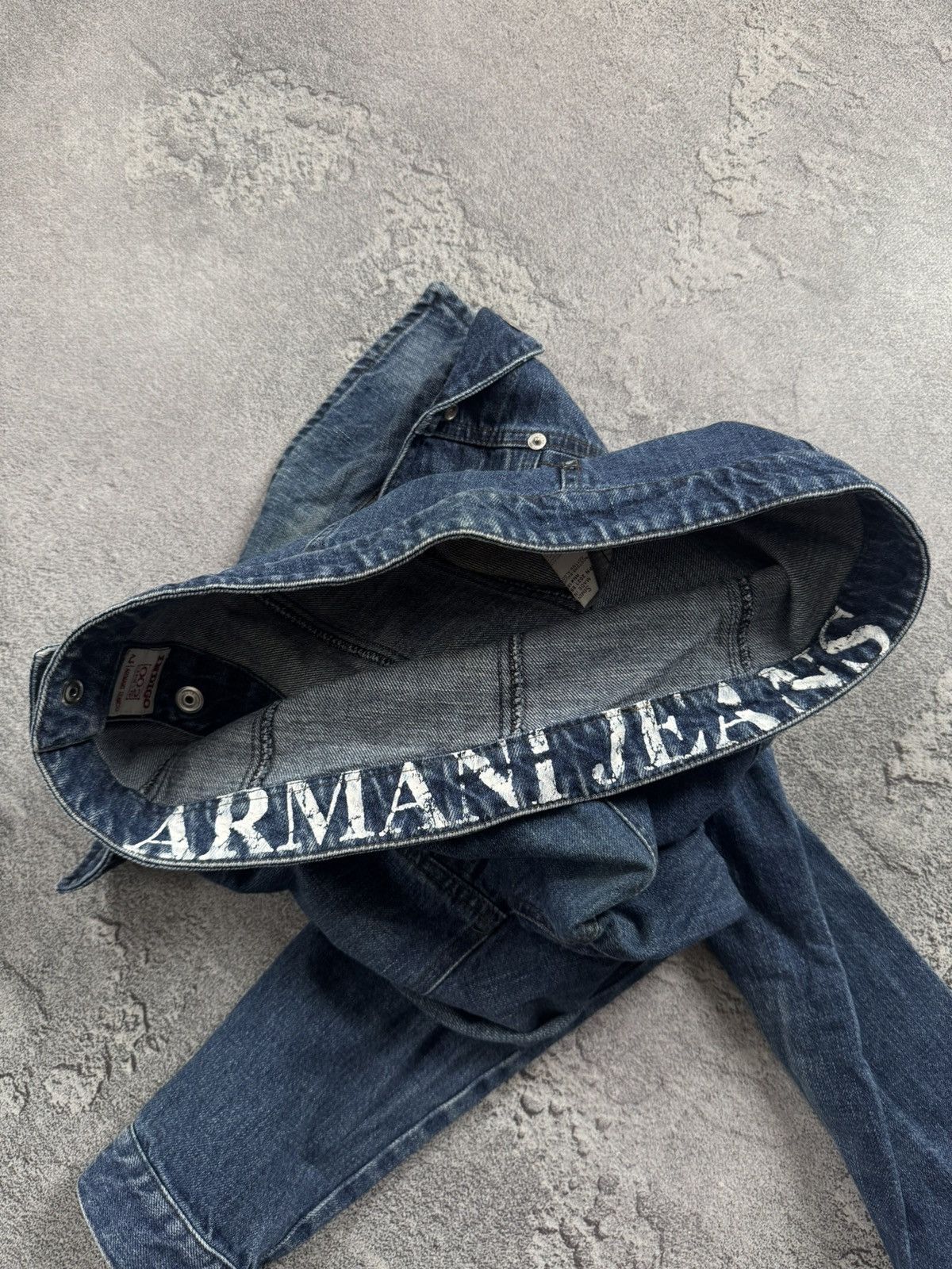 Armani Armani Jeans vintage retro denim indigo jacket track bomber Size S / US 4 / IT 40 - 9 Thumbnail