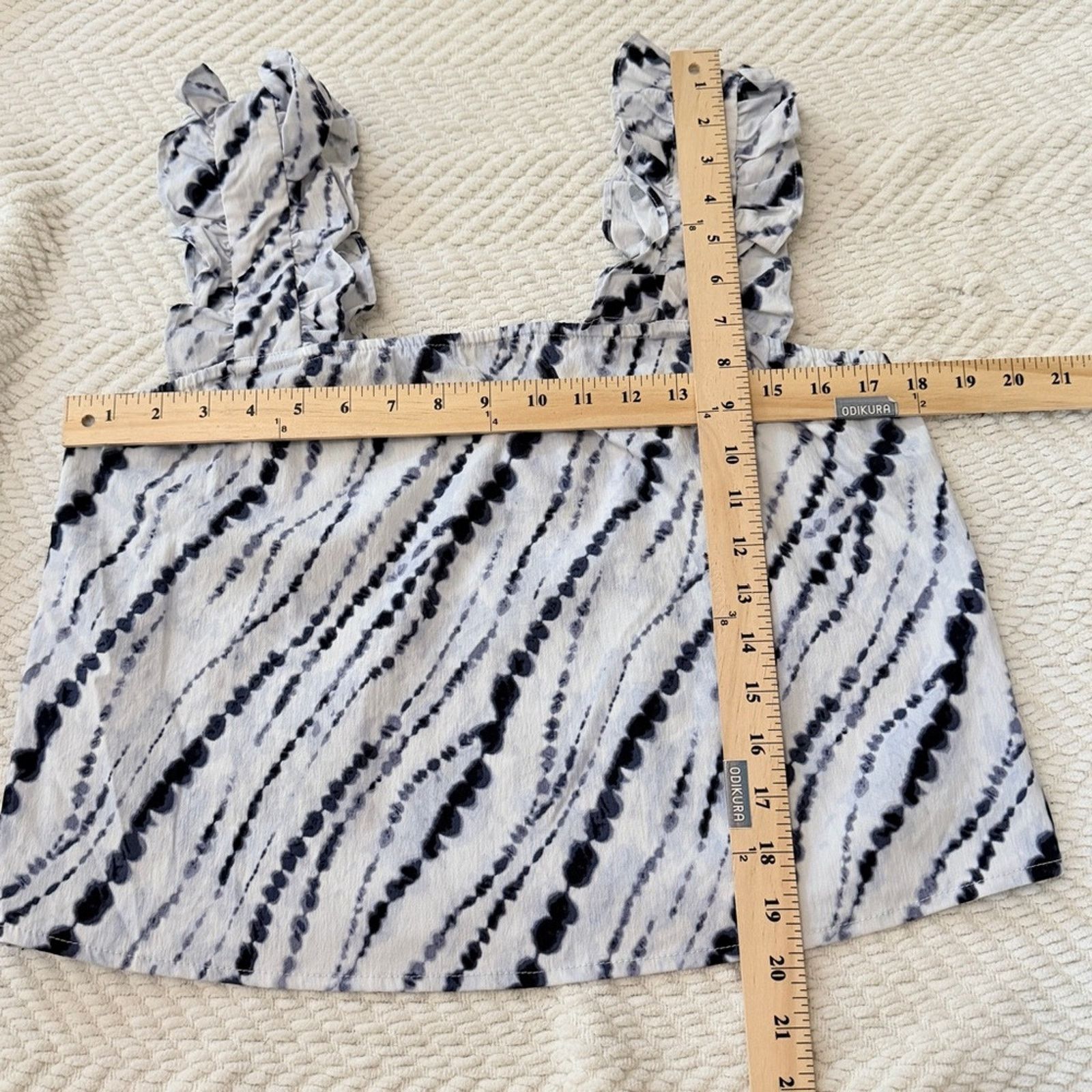 I.N.C INC Ruffled Strap Black & White Tie-Dye Women's Top medium Size M / US 6-8 / IT 42-44 - 7 Thumbnail