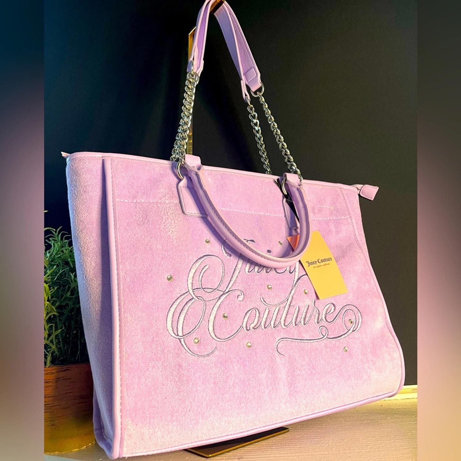 Juicy Couture Lavender Beach Tote Bag Terry Cloth NWT