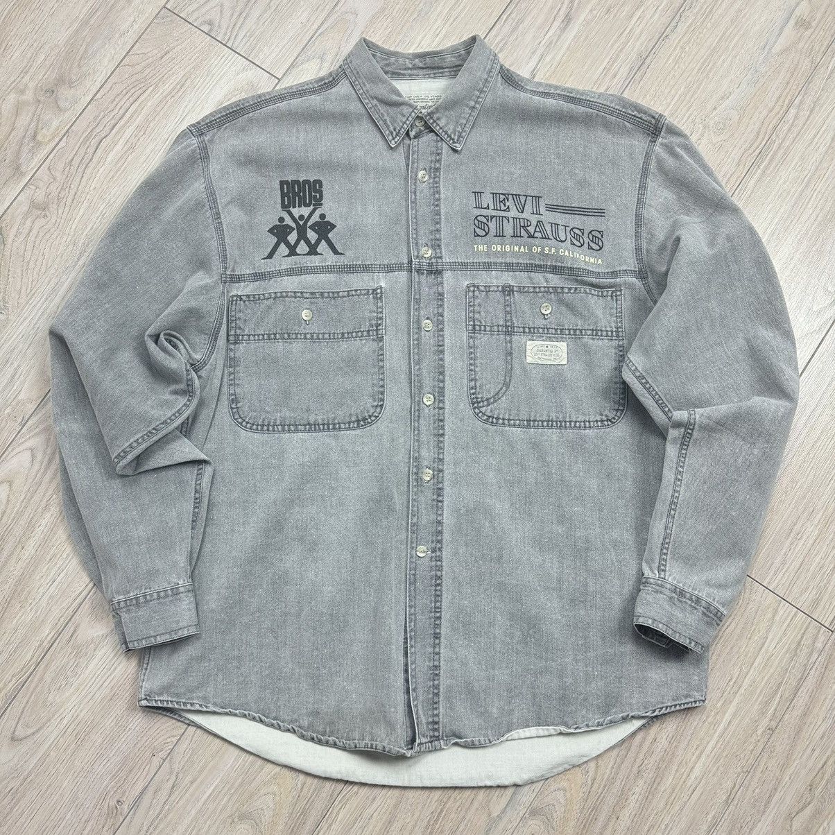 Levi's Vintage Y2K Levi’s BROS Staff Button Up Shirt Size US M / EU 48-50 / 2 - 2 Thumbnail