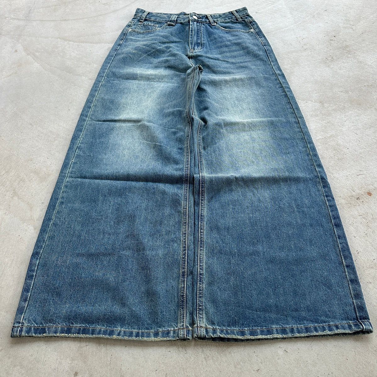 Jean Baggy Wide Leg Blue Denim Jeans 👖‼️ Size US 32 / EU 48 - 3 Thumbnail
