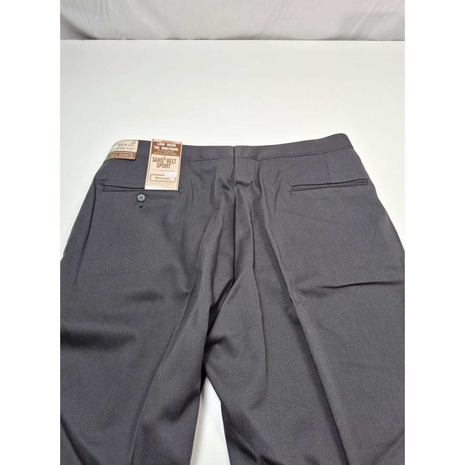 Vintage VINTAGE Sansabelt Sport Dress Pants Mens 38x36 Gray Polyester Flat Front Unhemmed VTG Size US 38 / EU 54 - 6 Thumbnail