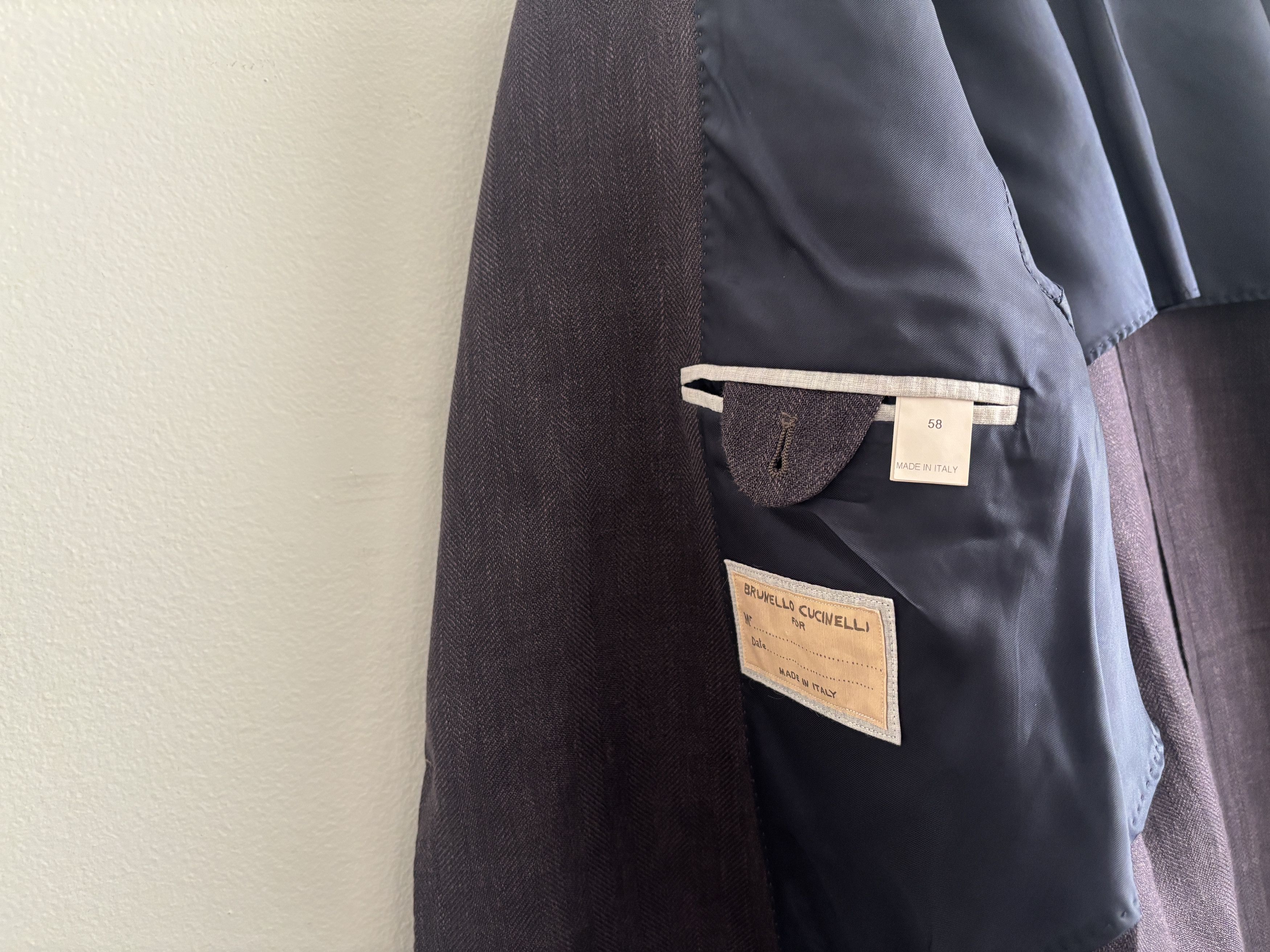 Brunello Cucinelli Unstructured Dark Plum/ Wine Wool Silk Linen Sport Coat 48 Size 48R - 11 Thumbnail