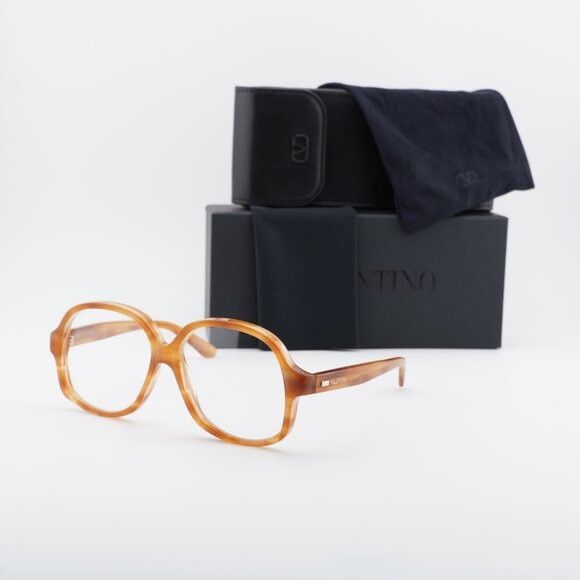 Valentino Valentino VLX-177D Eyeglasses Havana/Gold 59mm Square Frame Size ONE SIZE - 10 Thumbnail