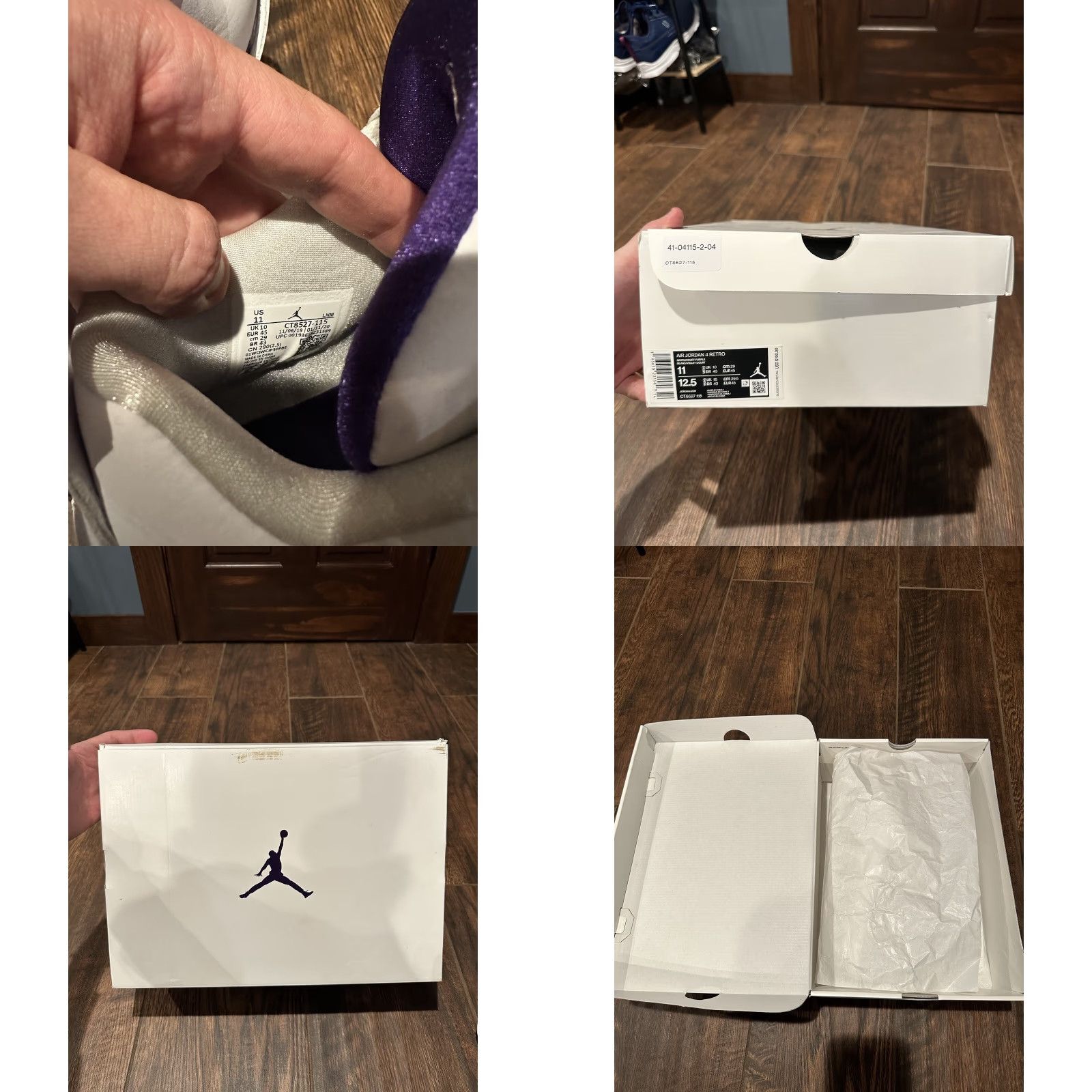 Nike VINTAGE Nike Air Jordan 4 Retro White Purple CT8527-115 Sneaker Mens 11 Nike Air Retro 90s Size US 10 / EU 43 - 9 Thumbnail