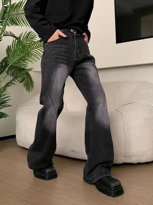 VIBE Gradient Splicing Loose Vintage Micro Flare Jeans Size US 34 / EU 50 - 8 Thumbnail