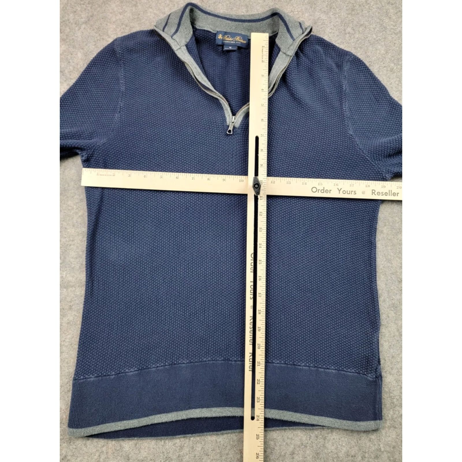 Brooks Brothers Brooks Brothers Sweater Mens Medium Blue 1/4 Zip Pullover 100% Combed Cotton Cardigan? Size US M / EU 48-50 / 2 - 6 Thumbnail