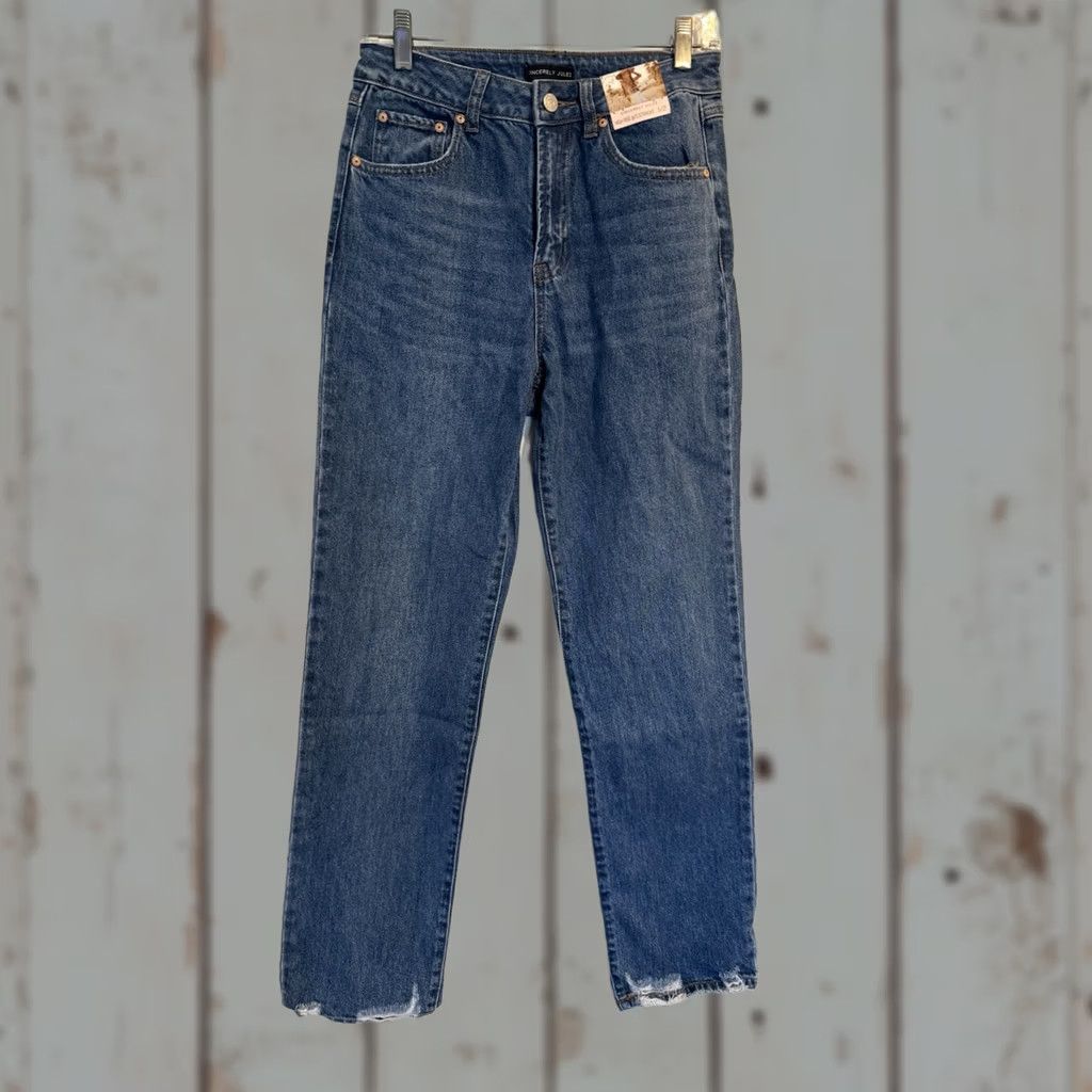 Vintage Sincerely Jules Denim Jeans High Rise 90s Straight Medium Wash Sz 5 /27 Women Jeans Boys Girls? Size 27" / US 4 / IT 40 - 1 Thumbnail