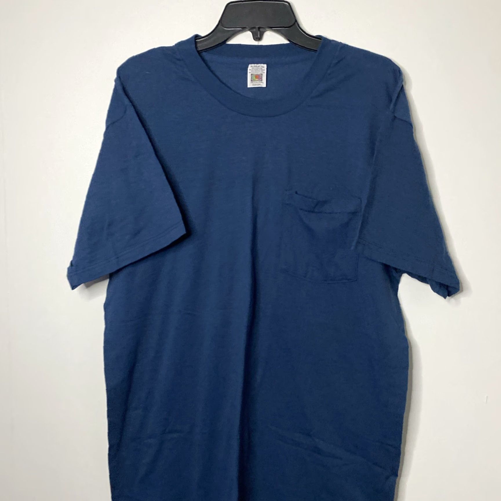 Fruit Of The Loom VINTAGE Fruit of the Loom T-Shirt Navy Blue XL Pocket 90s Men Size US XL / EU 56 / 4 - 4 Thumbnail