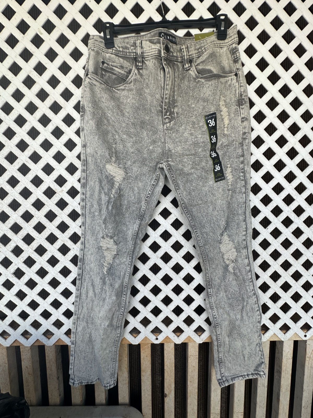 Empyre New Empyre Verge Tapered Charcoal Skinny Distressed Men's 36 Size US 36 / EU 52 - 1 Thumbnail