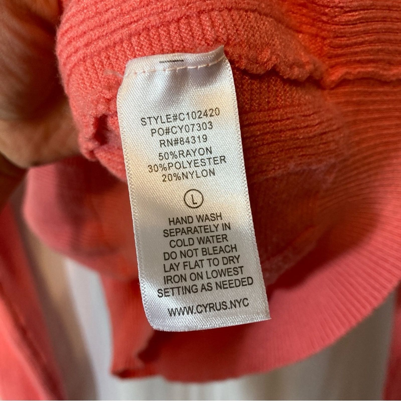 Other Cyrus Salmon Pink Ribbed Cable Knit Cardigan Sweater Size L / US 10 / IT 46 - 8 Thumbnail