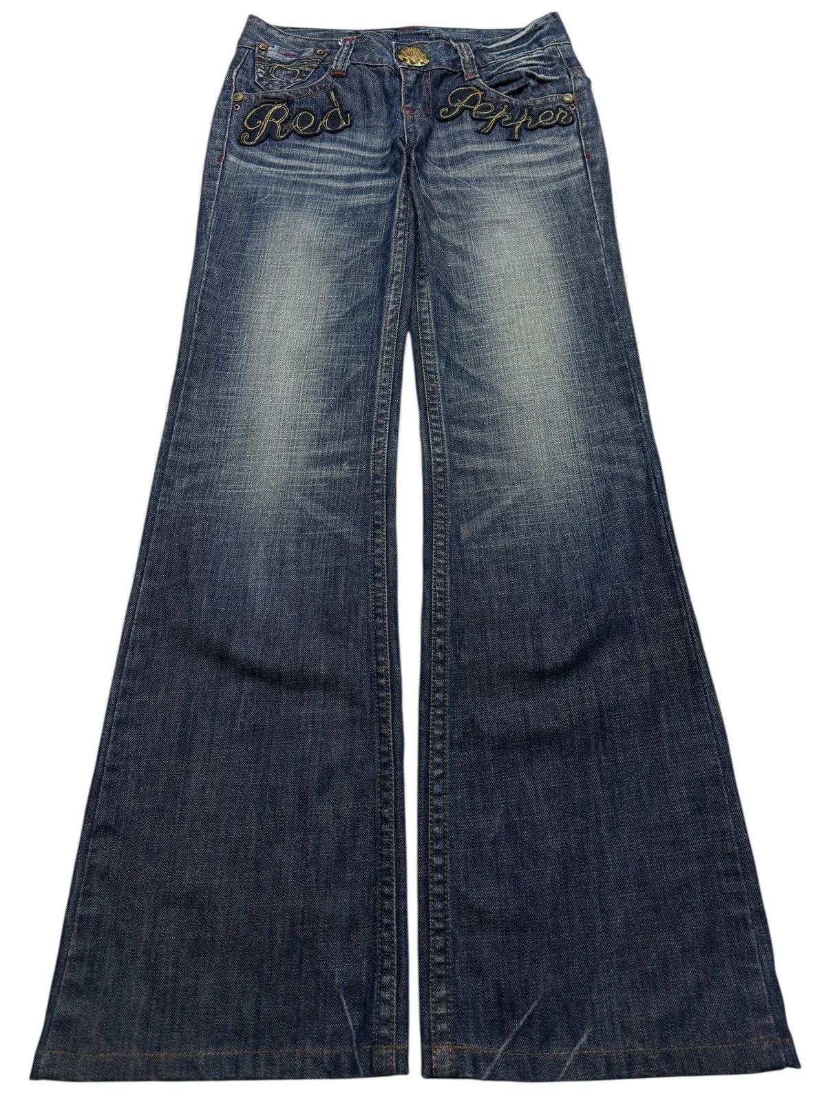 If Six Was Nine 💥BAGGY FLARE💥90's RED PEPPER BELL BOTTOM WHISKER LOW RISE Size US 28 / EU 44 - 2 Thumbnail