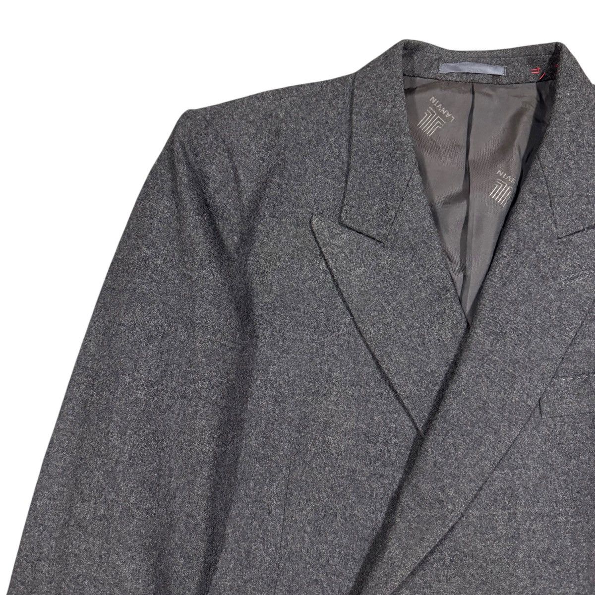 Lanvin Vtg🔥Lanvin Paris Gray Double Breasted Lana Wool Jacket Size 36R - 8 Thumbnail