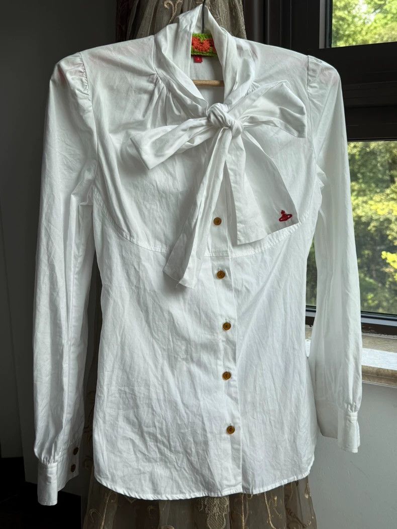 Vivienne Westwood Vivienne Westwood size2 White bow tie shirt Size S / US 4 / IT 40 - 2 Thumbnail