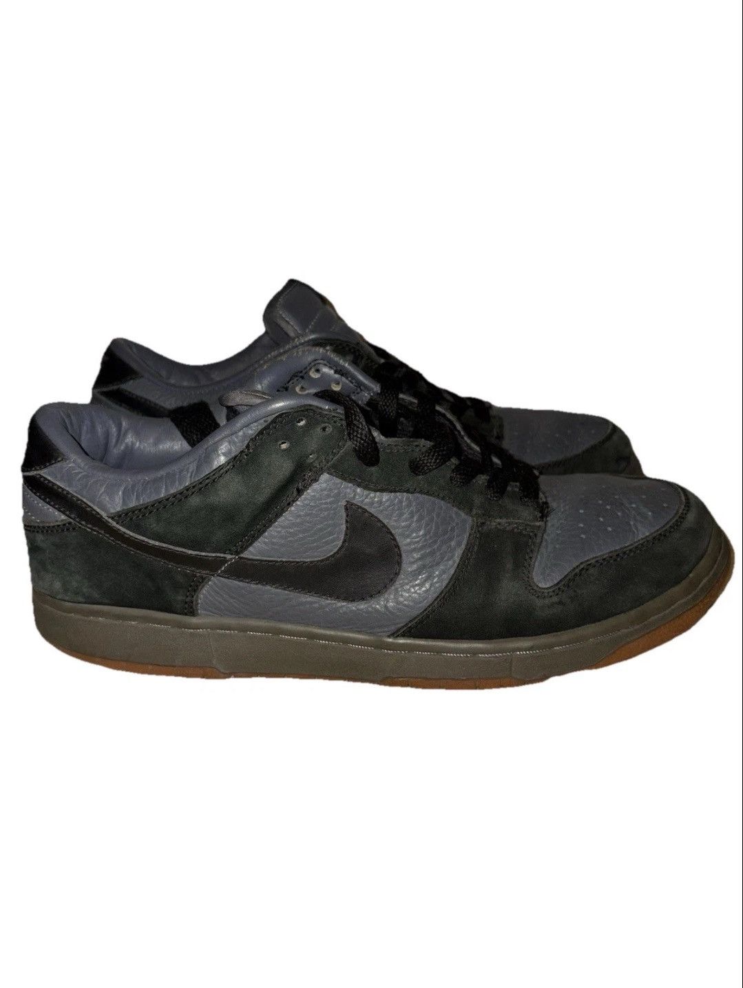 Nike × Nike SB × Vintage Vintage 2003 Nike Dunk Low Pro Black Graphite Gum Shoes Size US 12 / EU 45 - 1 Thumbnail