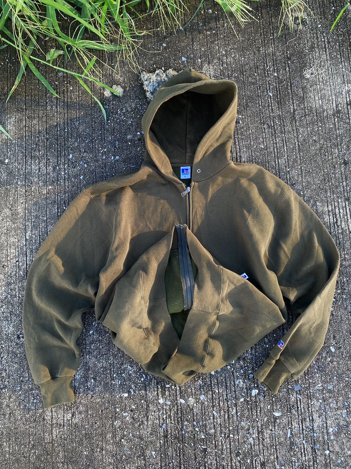 Russell Athletic Vintage Army Green Russell Athletic Zip Hoodie Size US L / EU 52-54 / 3 - 6 Thumbnail