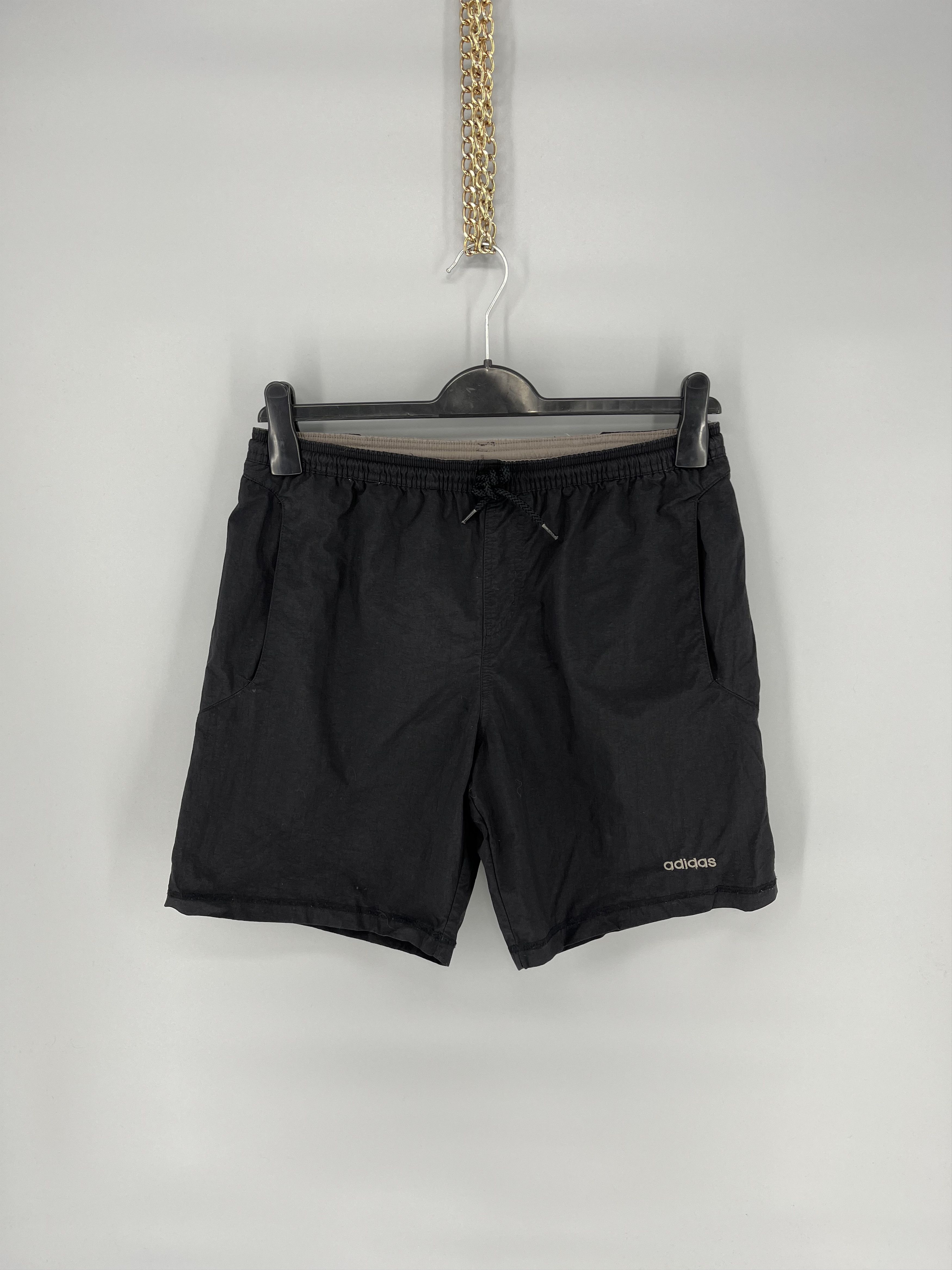 Adidas 90s Vintage Adidas Nylon Swim Beach Shorts Black Size US 32 / EU 48 - 1 Thumbnail
