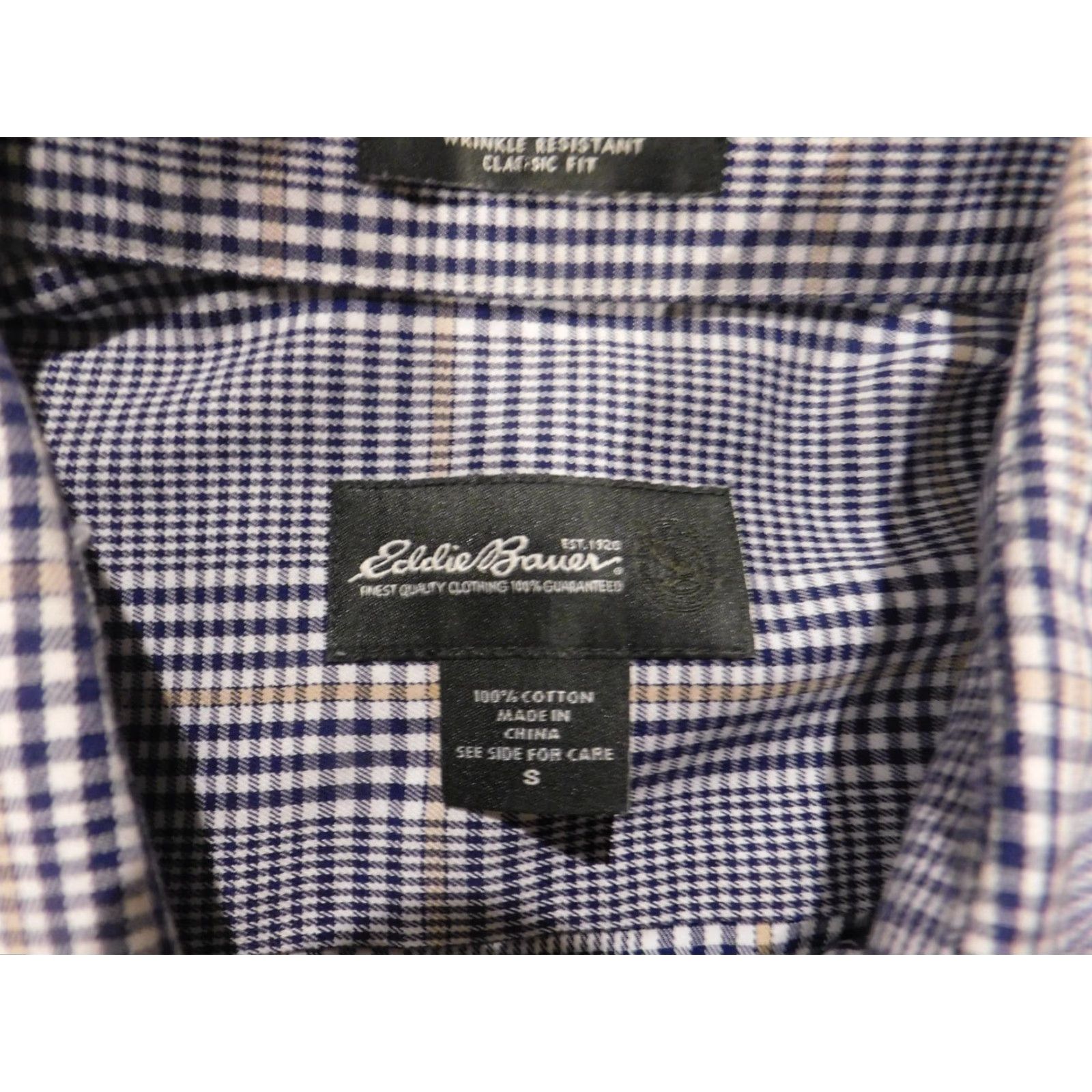 Eddie Bauer Eddie Bauer Shirt Mens Small Blue Plaid Button-Down Regular Fit Pocketed Cotton Wool Knit Size US S / EU 44-46 / 1 - 5 Thumbnail