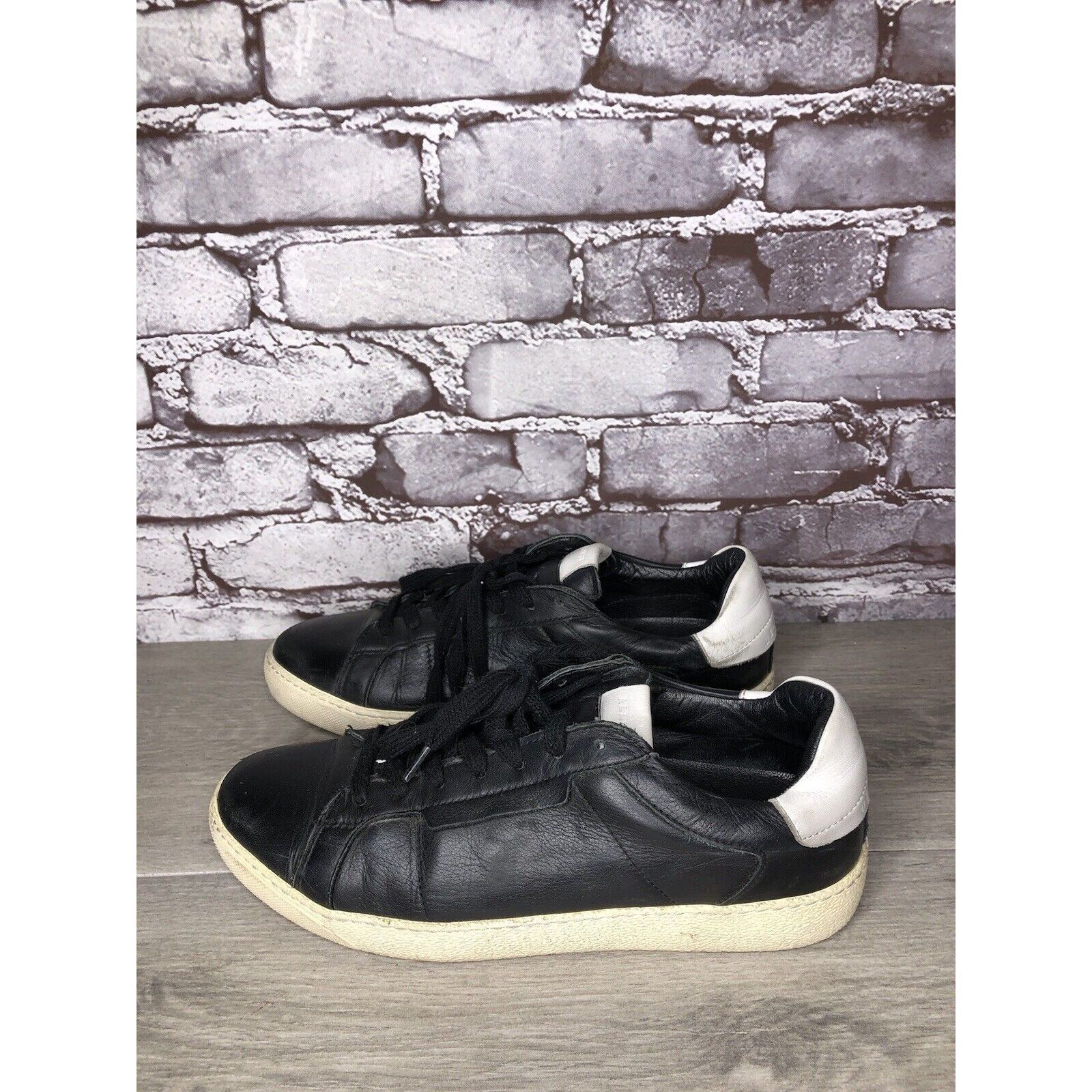 Allsaints AllSaints Sheer Black White Leather Low Casual Sneakers Wome Size US 9 / IT 39 - 7 Thumbnail